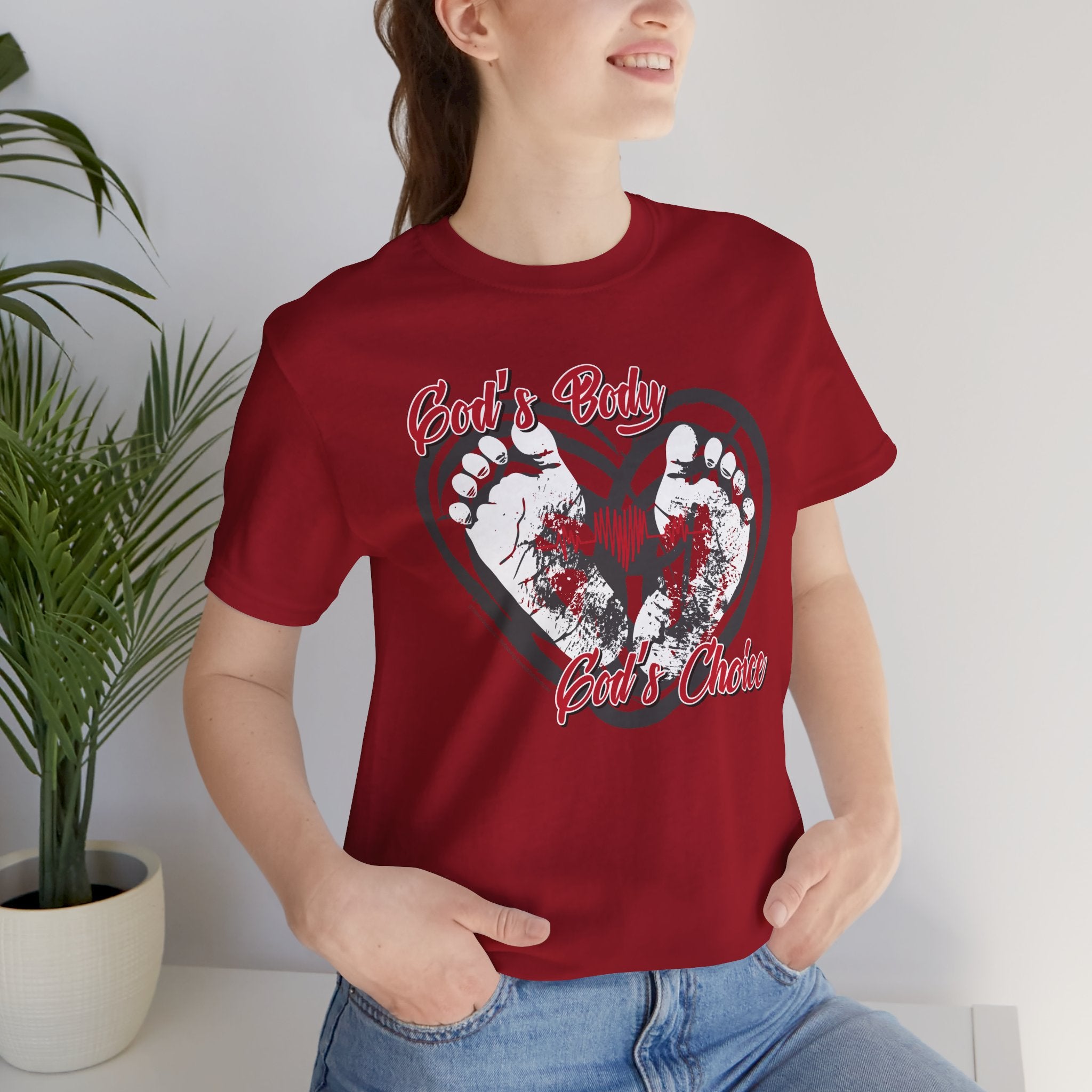God's Body, God's Choice - Unisex Soft Cotton Short Sleeve T-Shirt