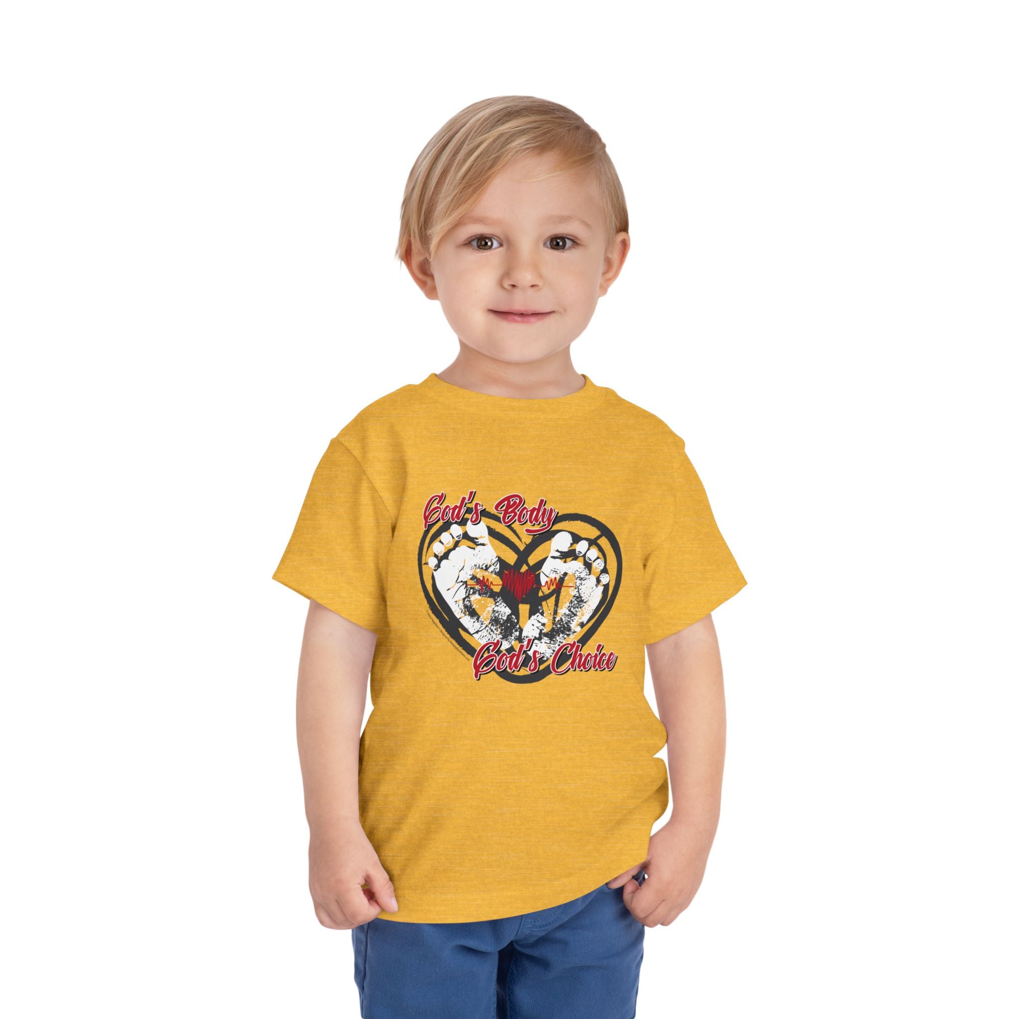 God's Body, God's Choice - Toddler Soft Cotton Short Sleeve T-Shirt