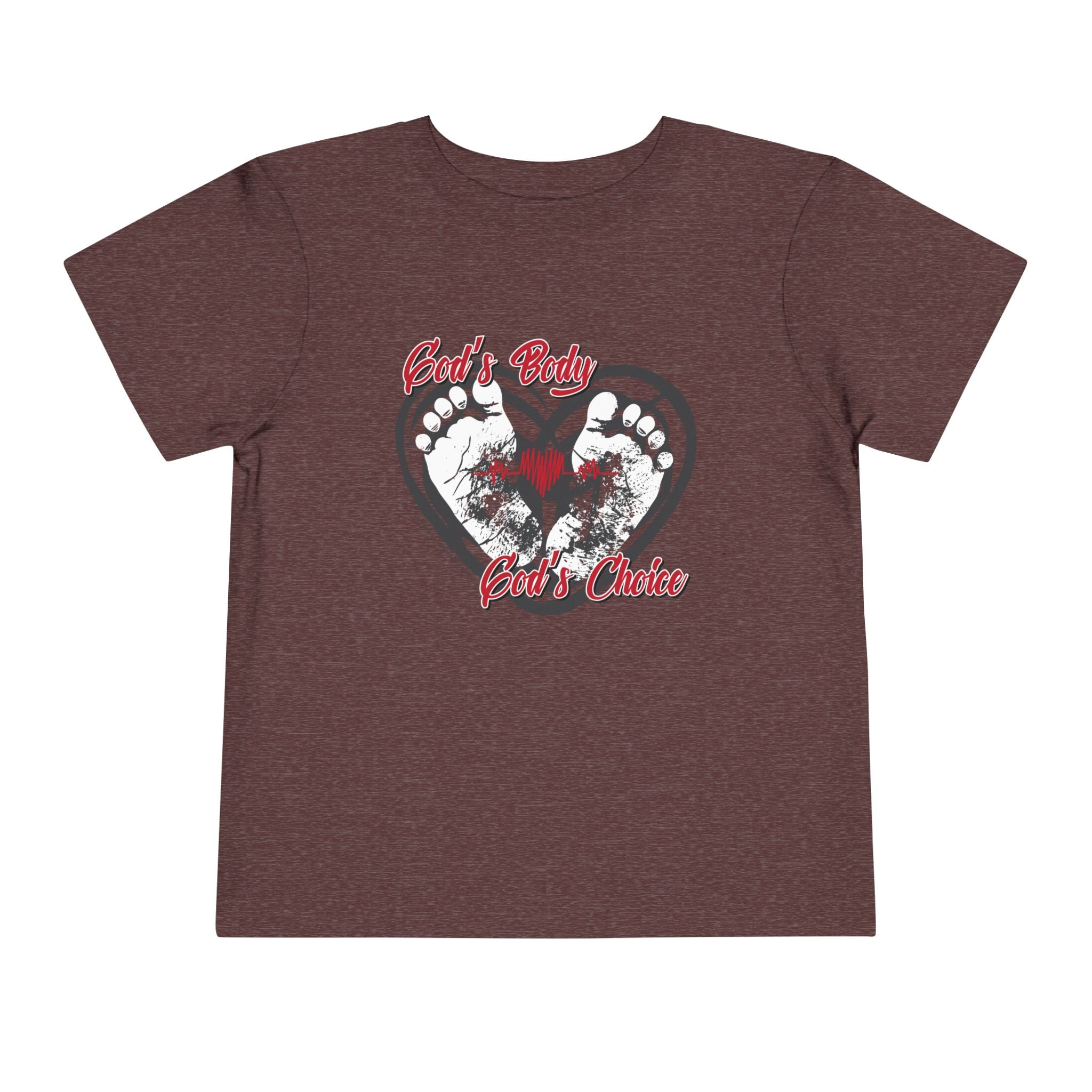 God's Body, God's Choice - Toddler Soft Cotton Short Sleeve T-Shirt