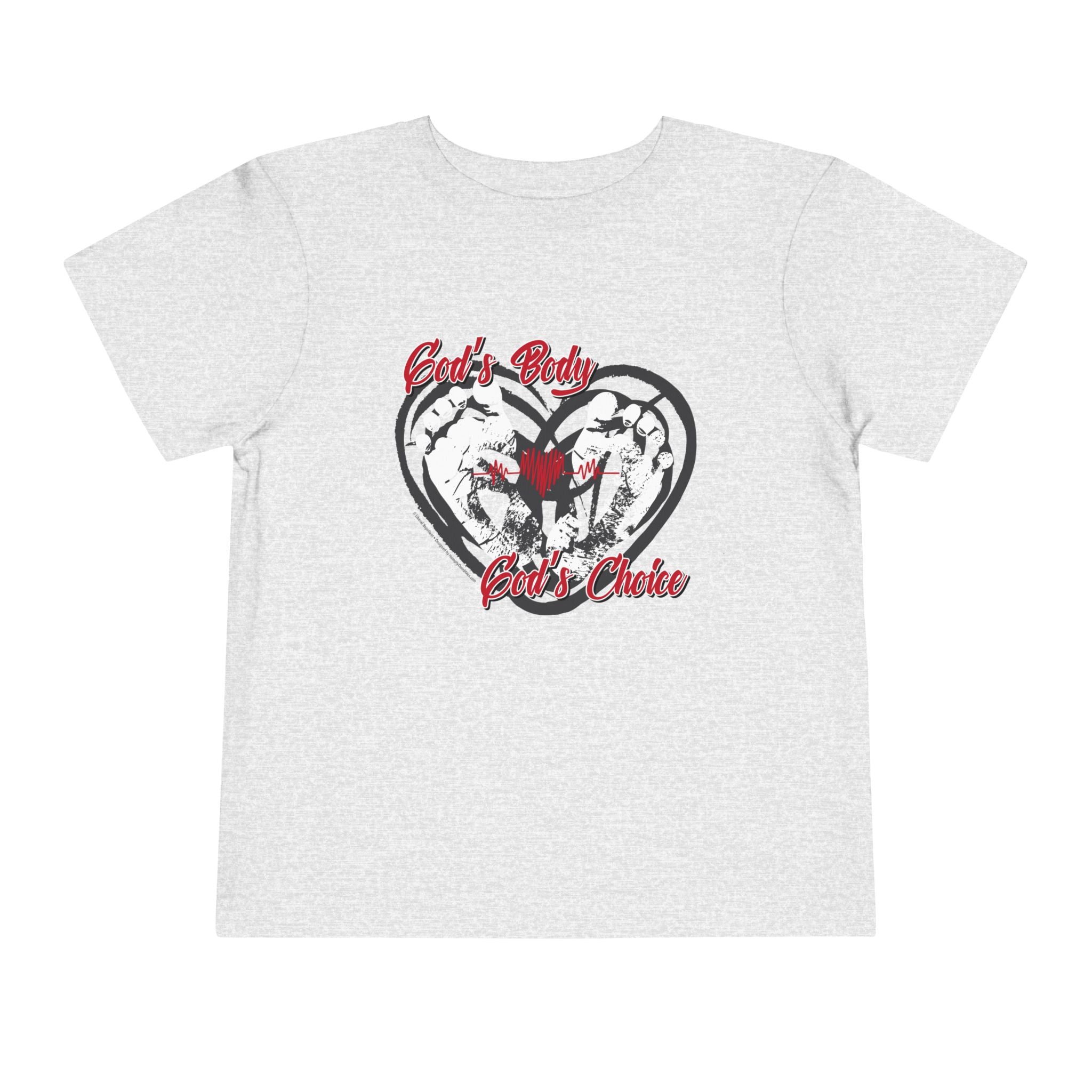 God's Body, God's Choice - Toddler Soft Cotton Short Sleeve T-Shirt