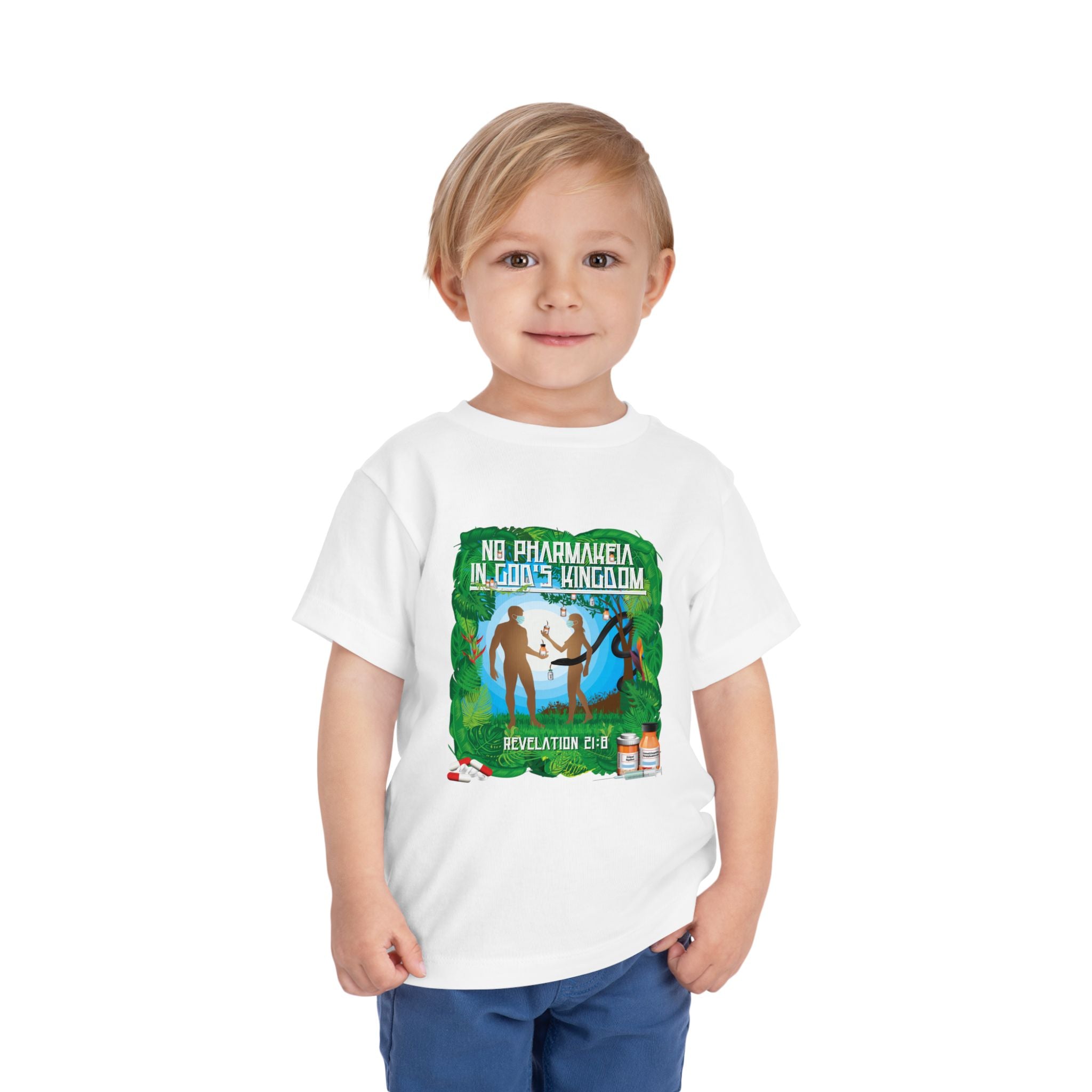 No Pharmakeia in God's Kingdom - Toddler Soft Cotton Short Sleeve T-Shirt