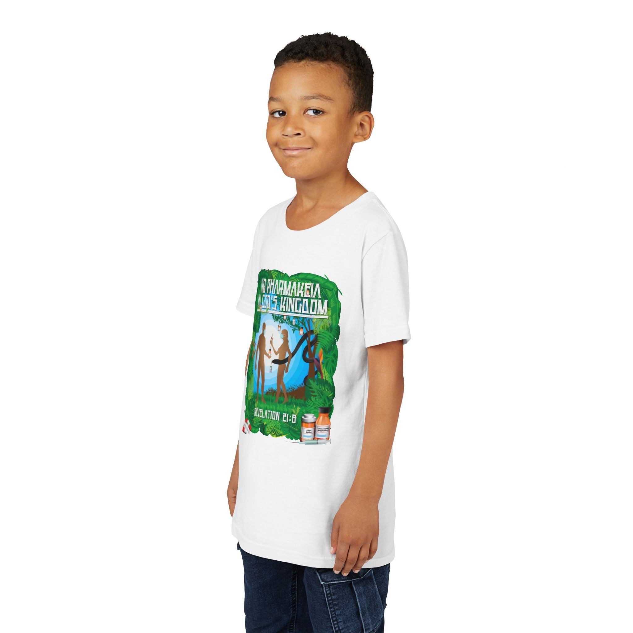 No Pharmakeia in God's Kingdom - Youth Soft Cotton Short Sleeve T-Shirt