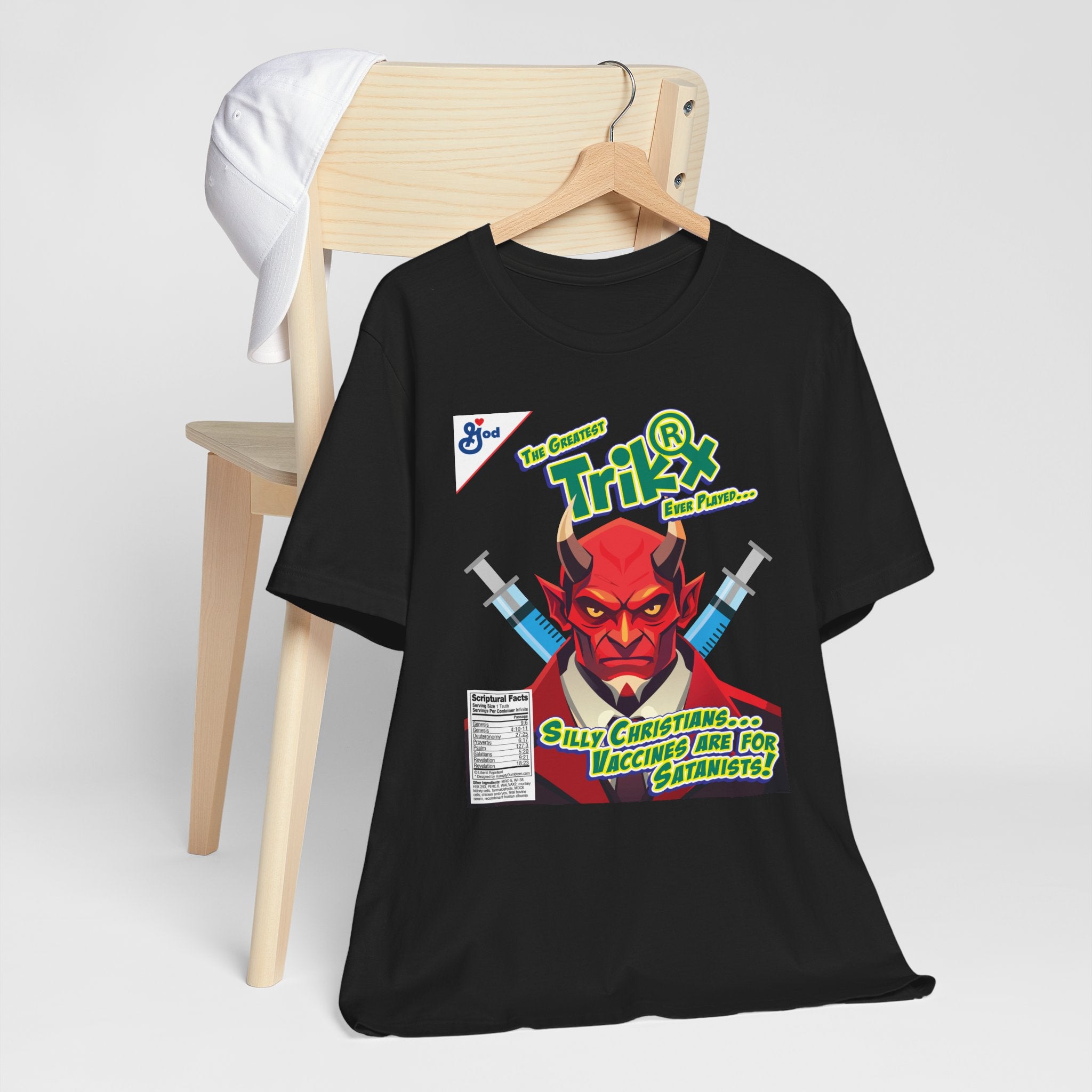 Silly Christians, Vaccines are for Satanists - Unisex Soft Cotton Short Sleeve T-Shirt