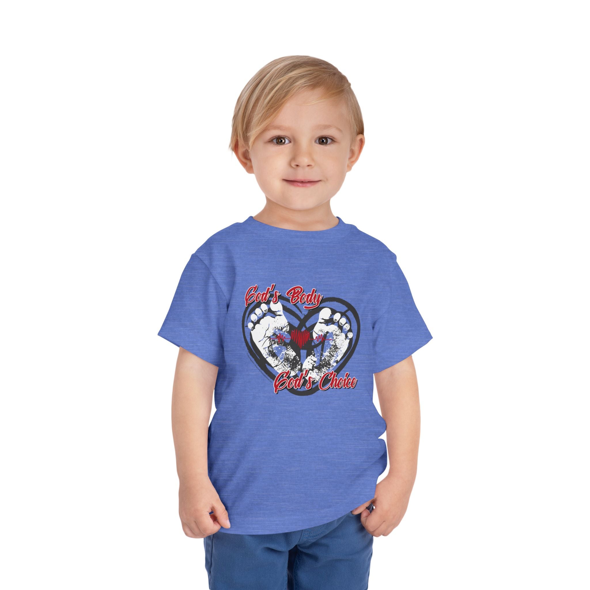 God's Body, God's Choice - Toddler Soft Cotton Short Sleeve T-Shirt