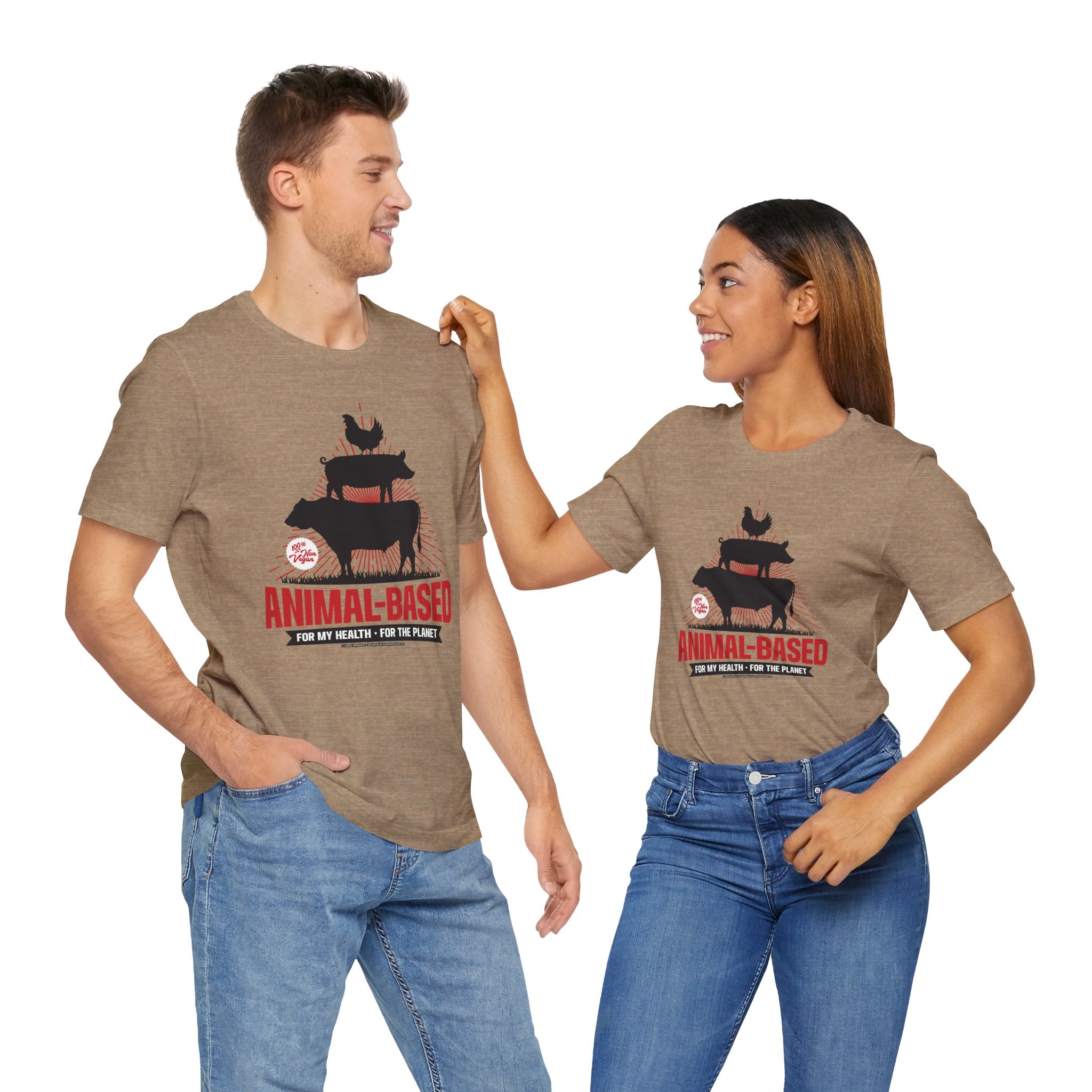 Animal-Based For My Health, For The Planet - Unisex Soft Cotton Short Sleeve T-Shirt