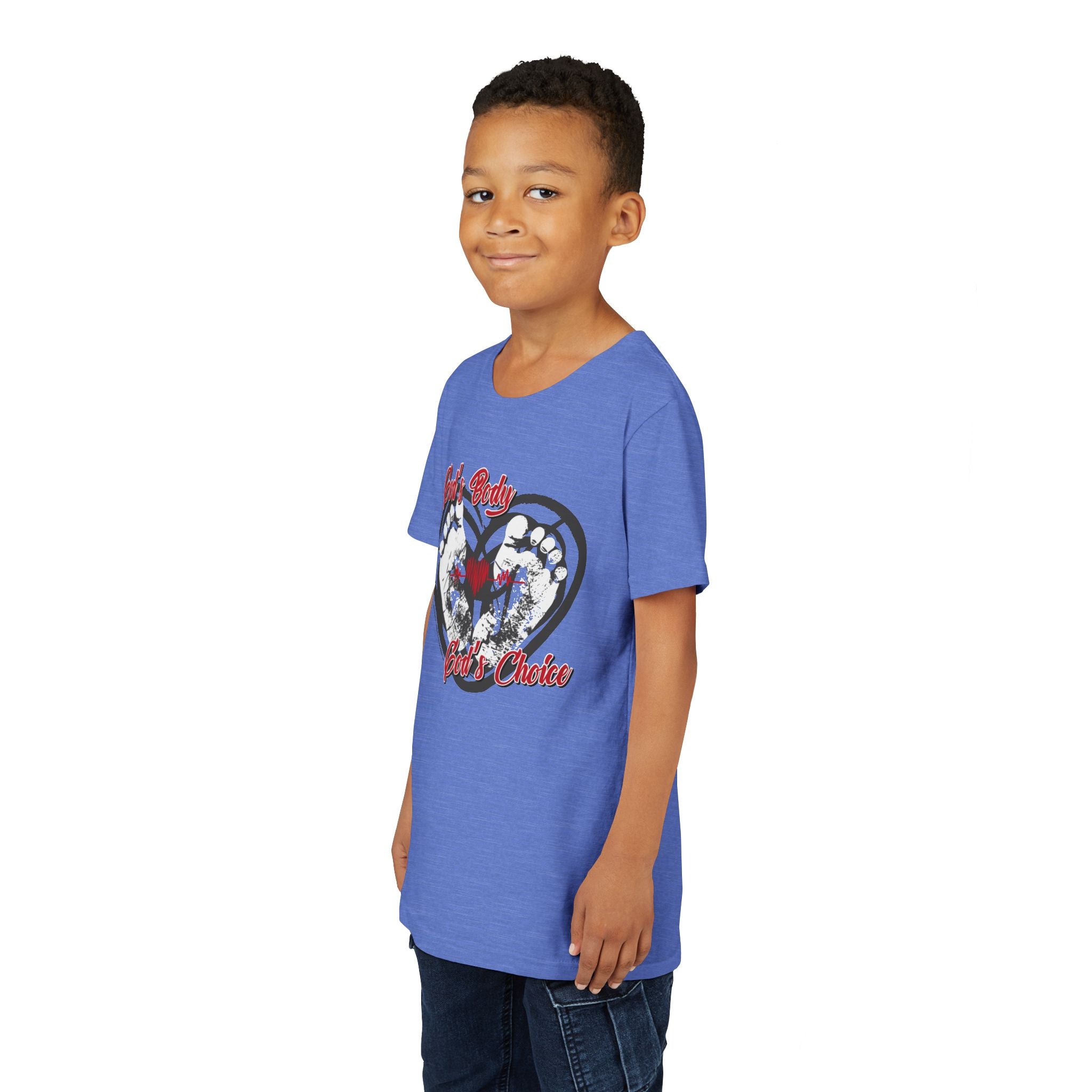 God's Body, God's Choice - Youth Soft Cotton Short Sleeve T-Shirt