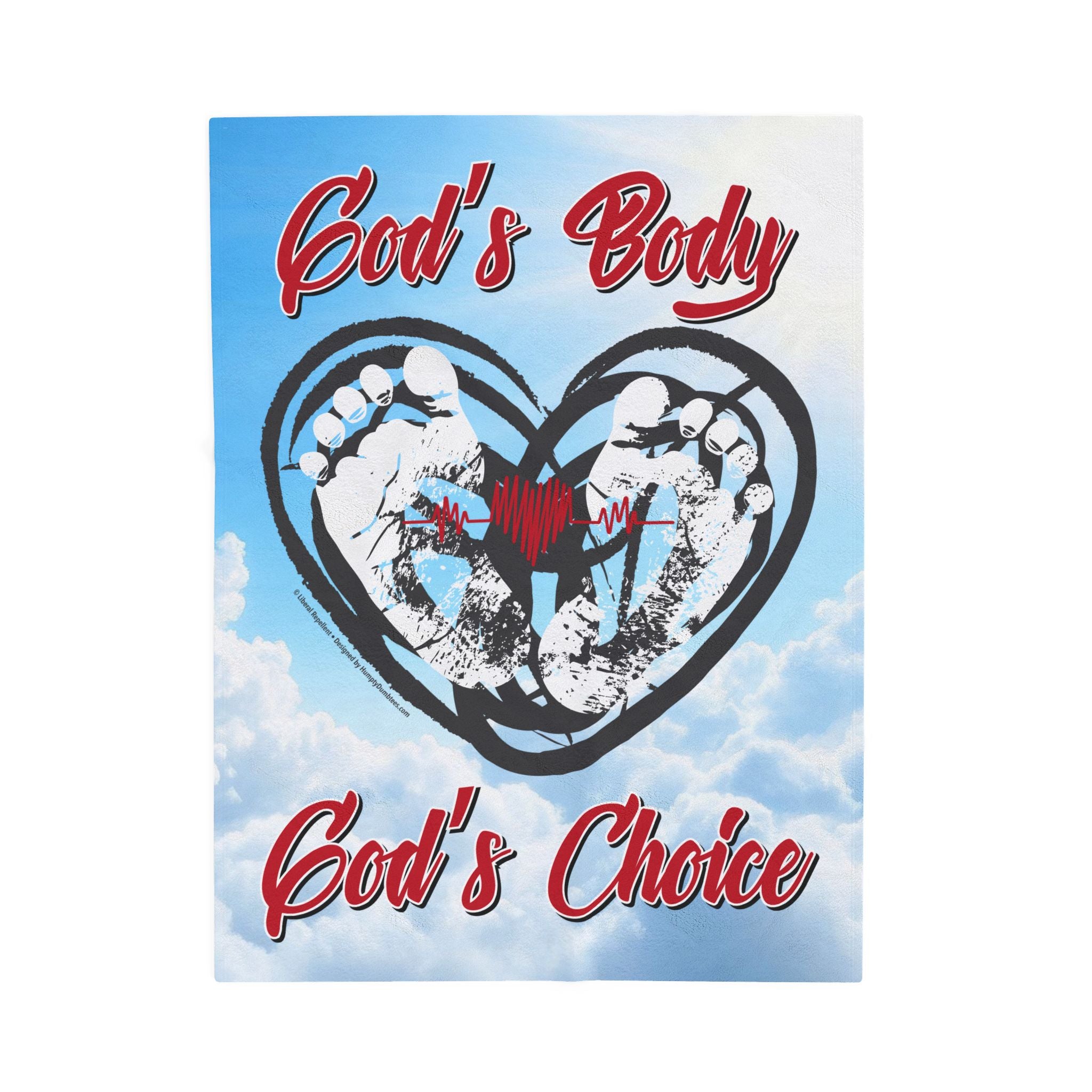 God's Body, God's Choice - Eco-Friendly Velveteen Plush Blanket