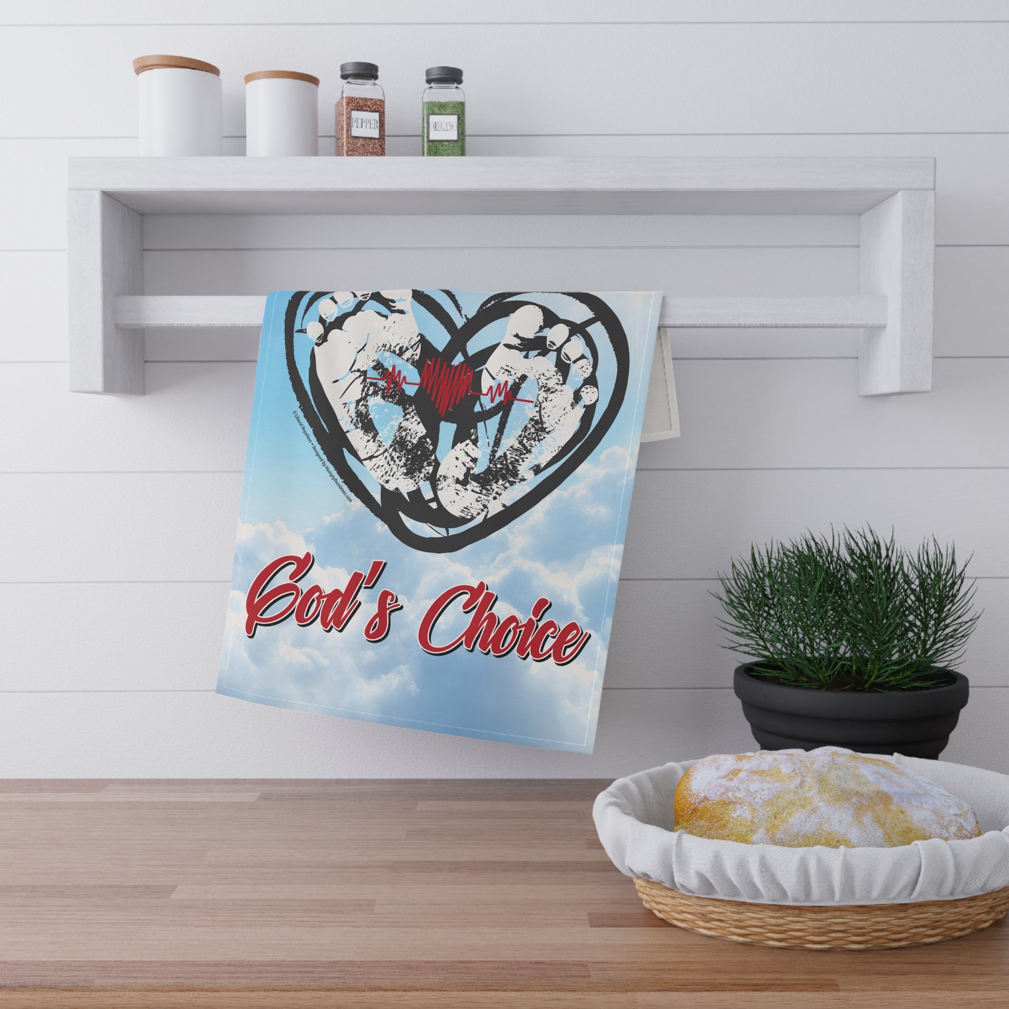 God's Body, God's Choice - Eco-Friendly 18" x 30" Tea Towel
