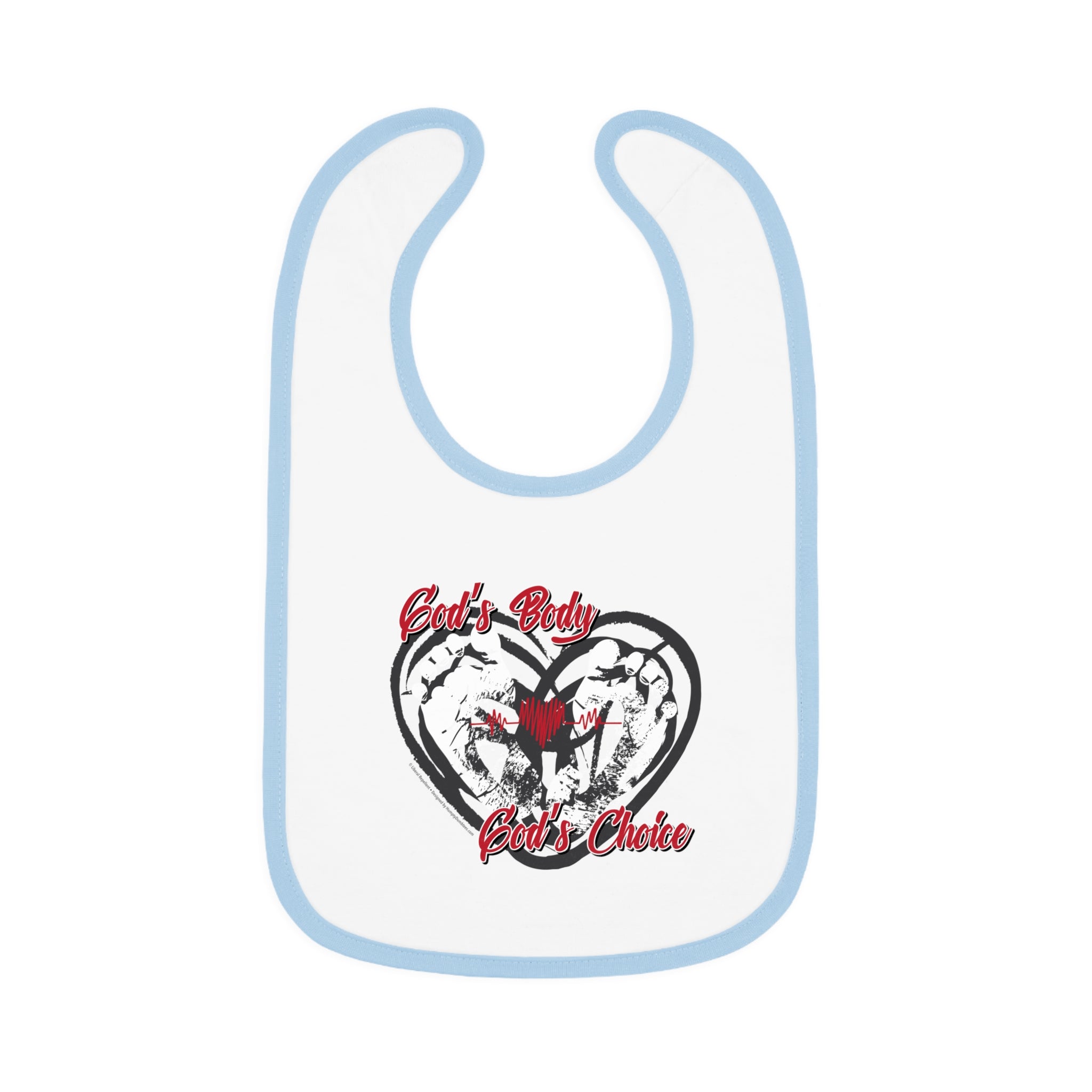 God's Body, God's Choice - Infant Soft Cotton Bib with Contrast Trim