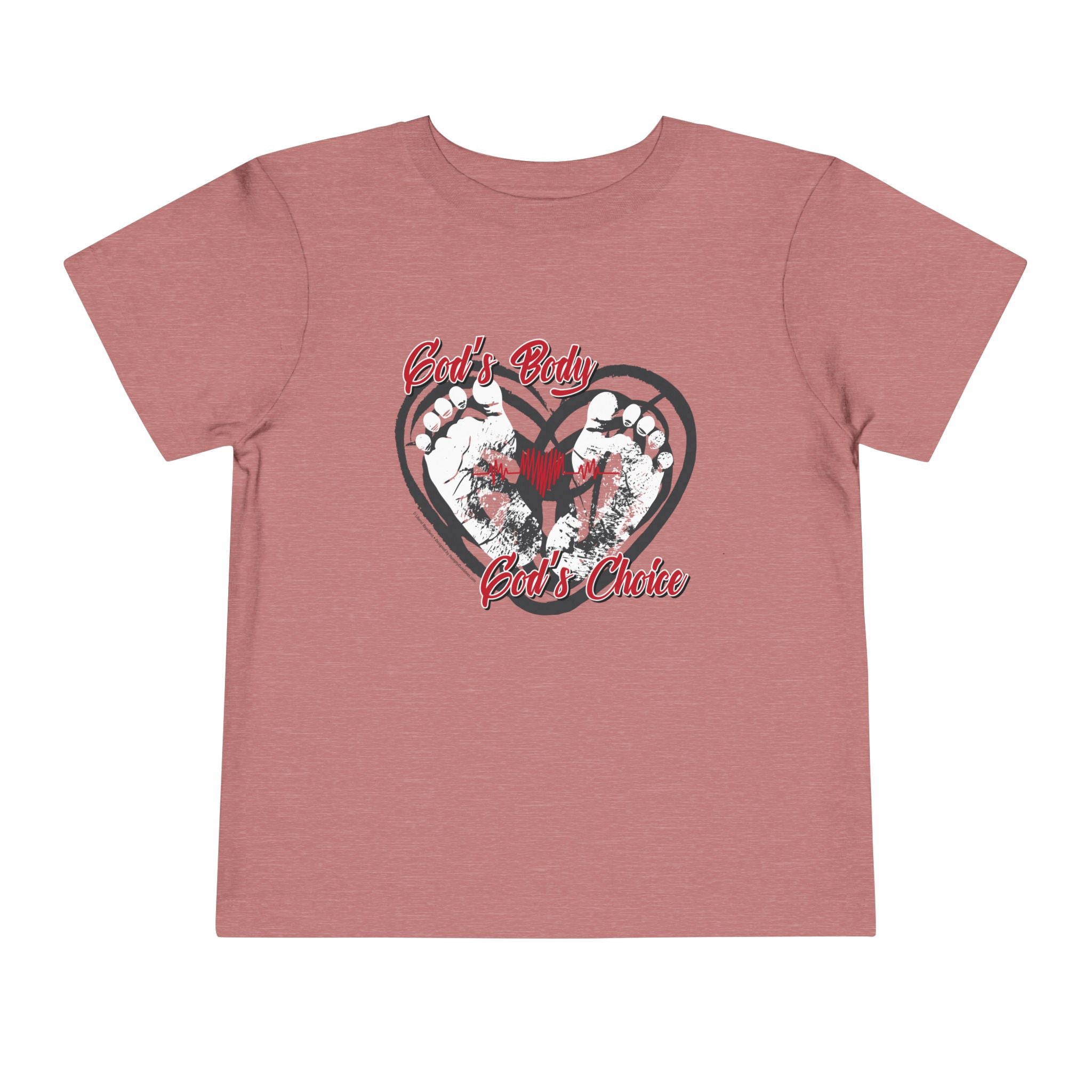 God's Body, God's Choice - Toddler Soft Cotton Short Sleeve T-Shirt
