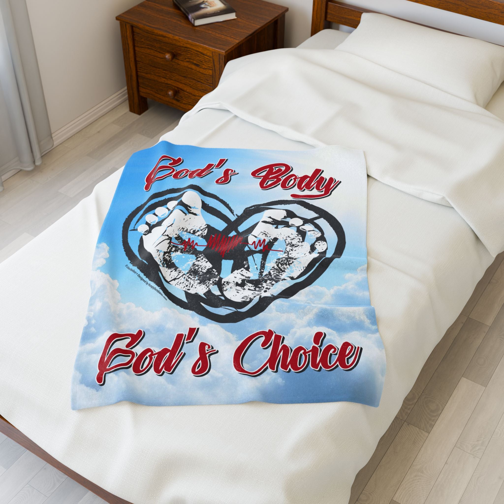 God's Body, God's Choice - Eco-Friendly Velveteen Plush Blanket