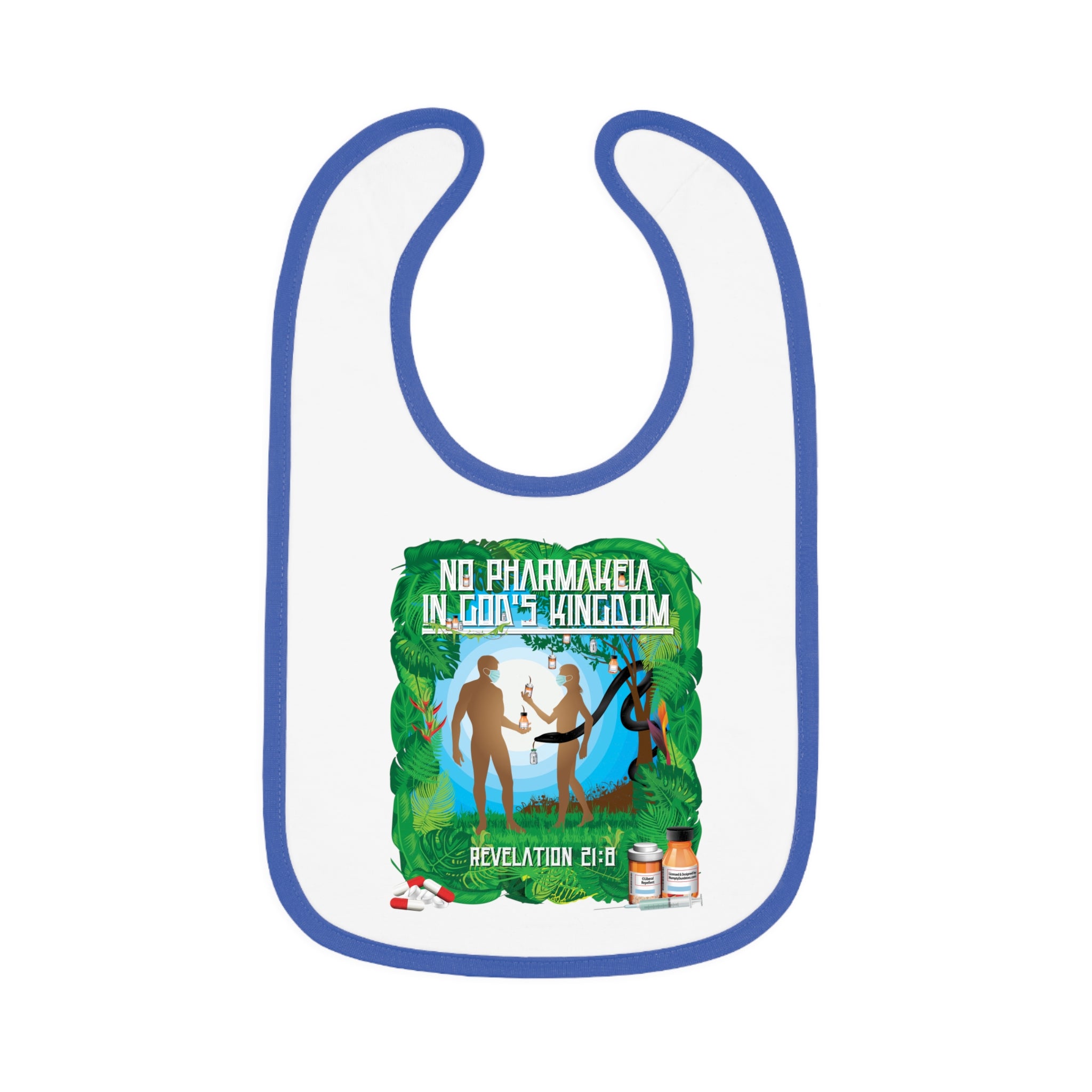 No Pharmakeia in God's Kingdom - Infant Soft Cotton Bib with Contrast Trim