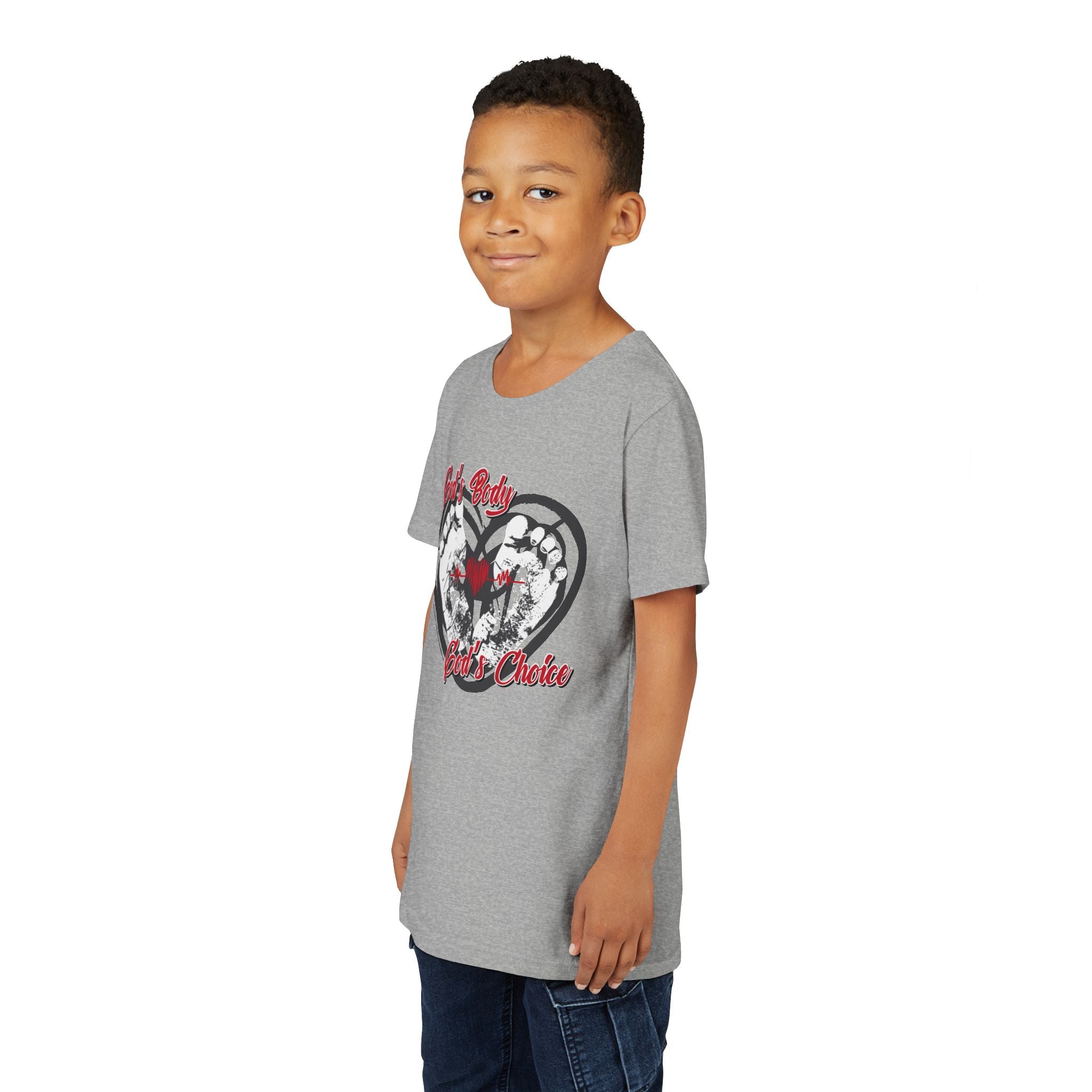 God's Body, God's Choice - Youth Soft Cotton Short Sleeve T-Shirt