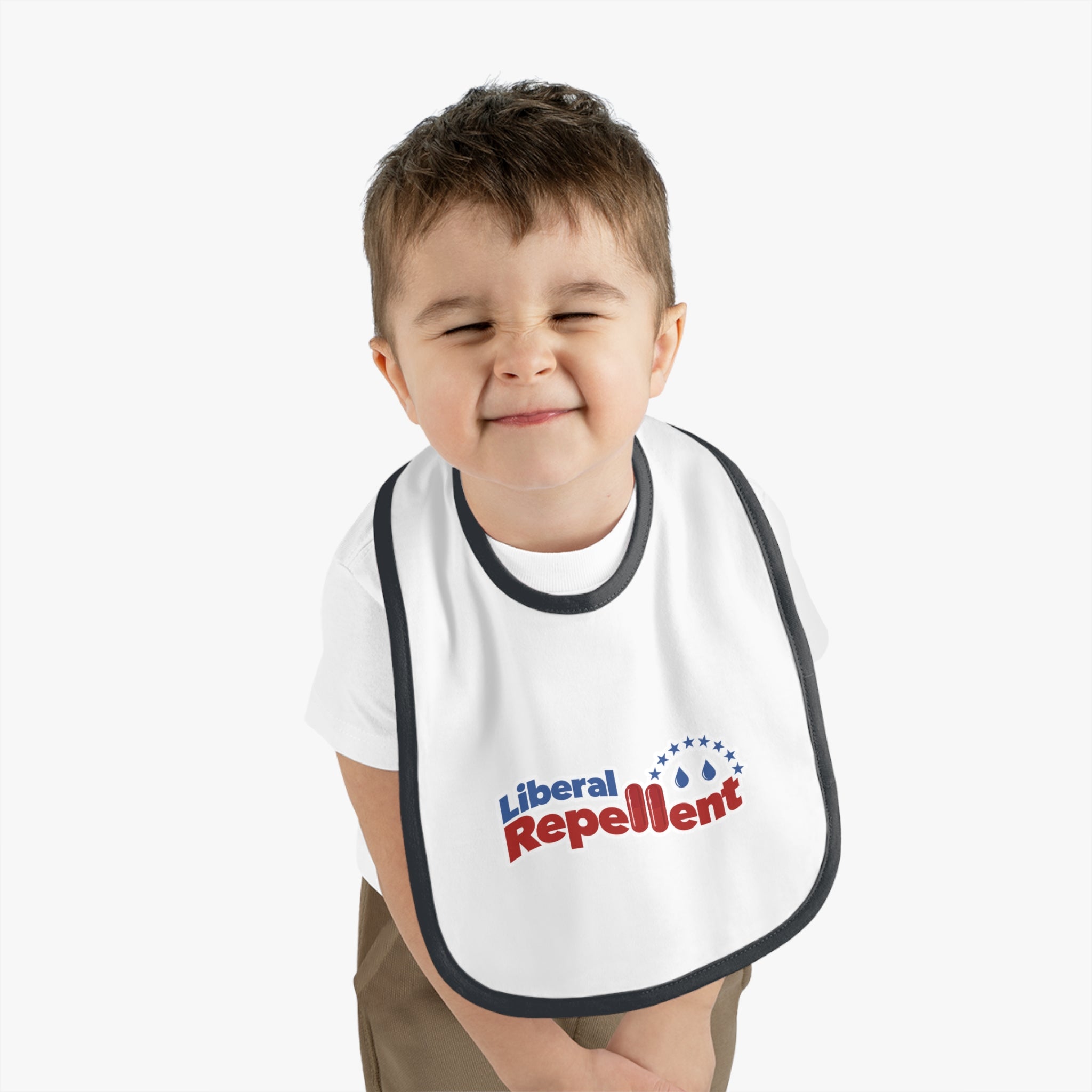 Liberal Repellent - Infant Soft Cotton Bib with Contrast Trim