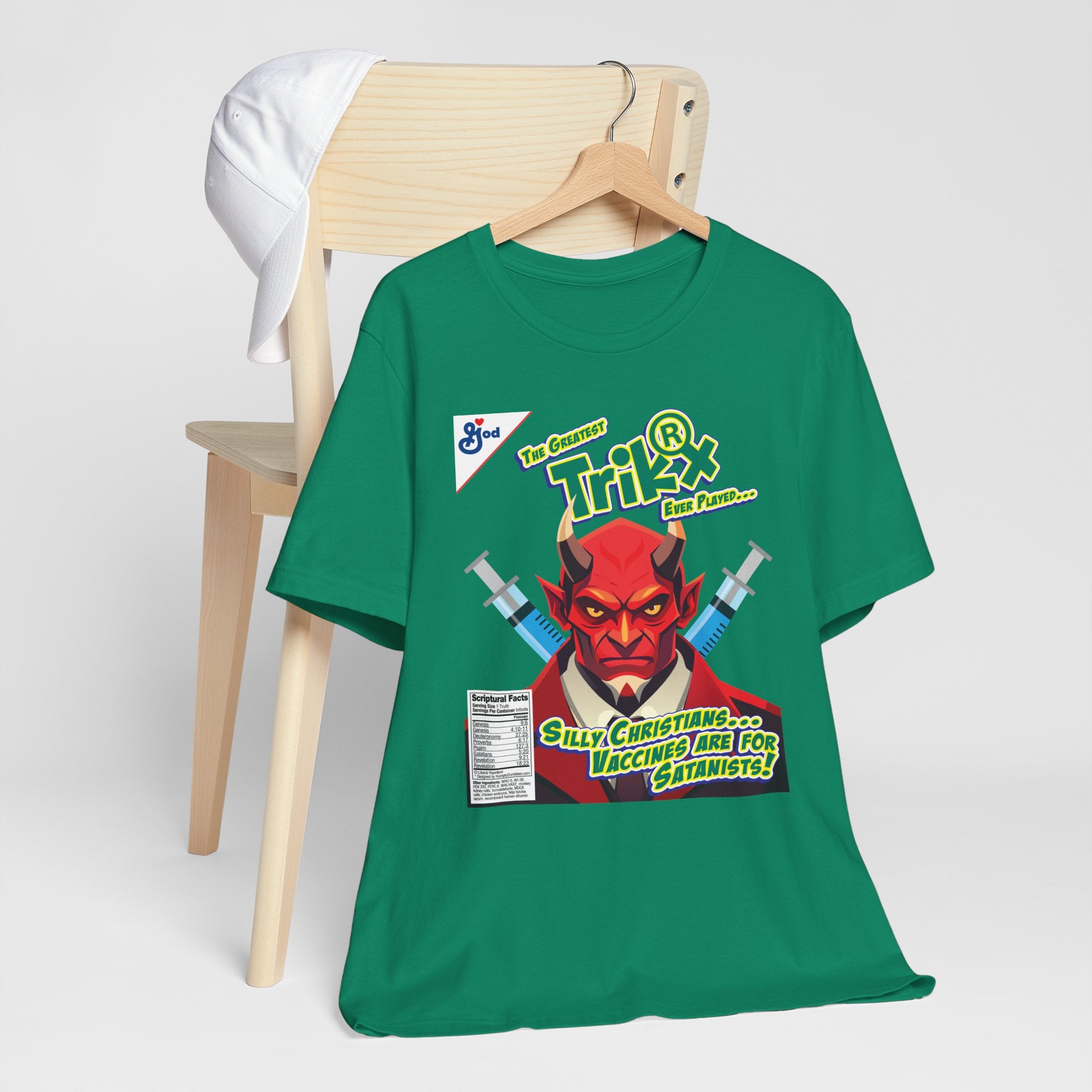 Silly Christians, Vaccines are for Satanists - Unisex Soft Cotton Short Sleeve T-Shirt