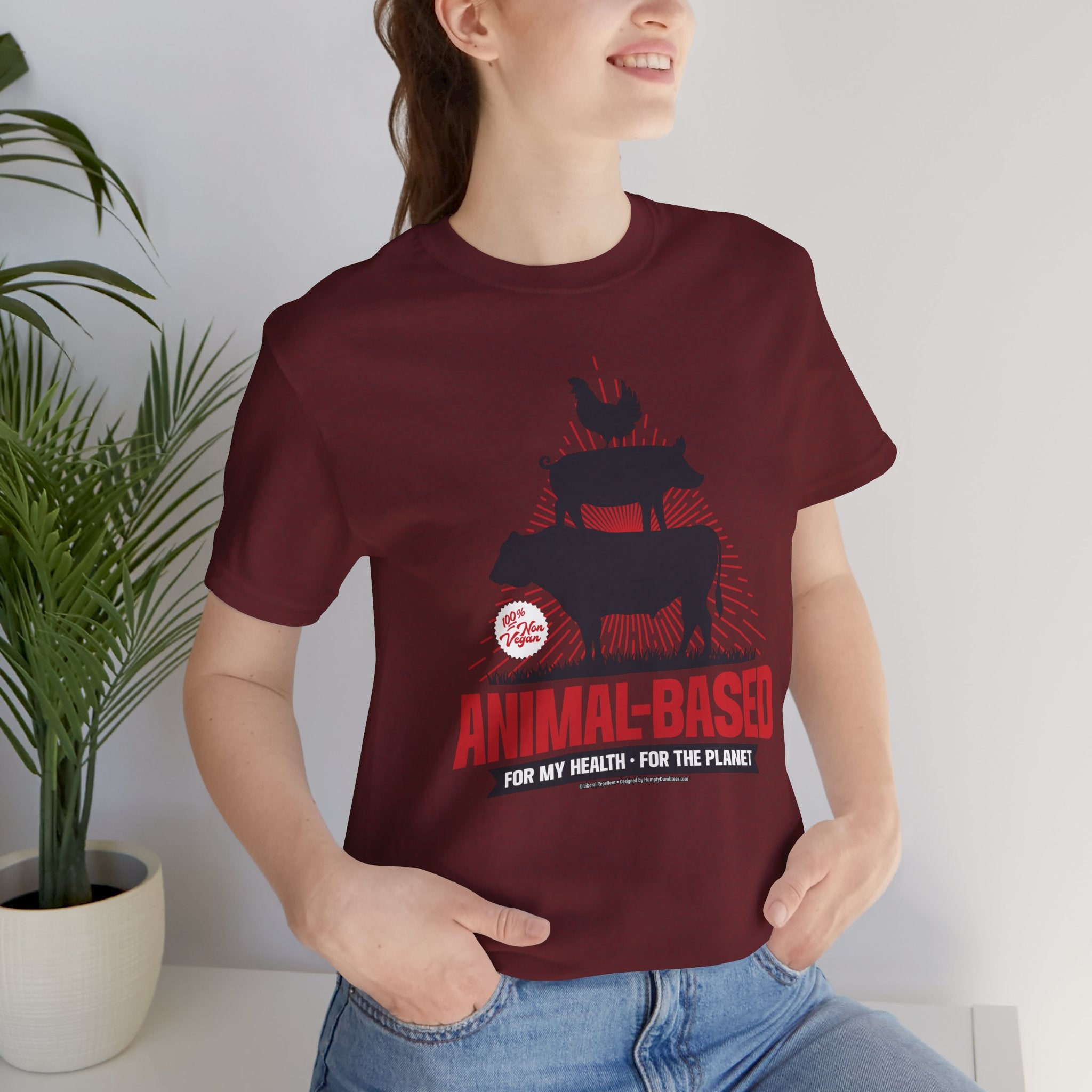 Animal-Based For My Health, For The Planet - Unisex Soft Cotton Short Sleeve T-Shirt