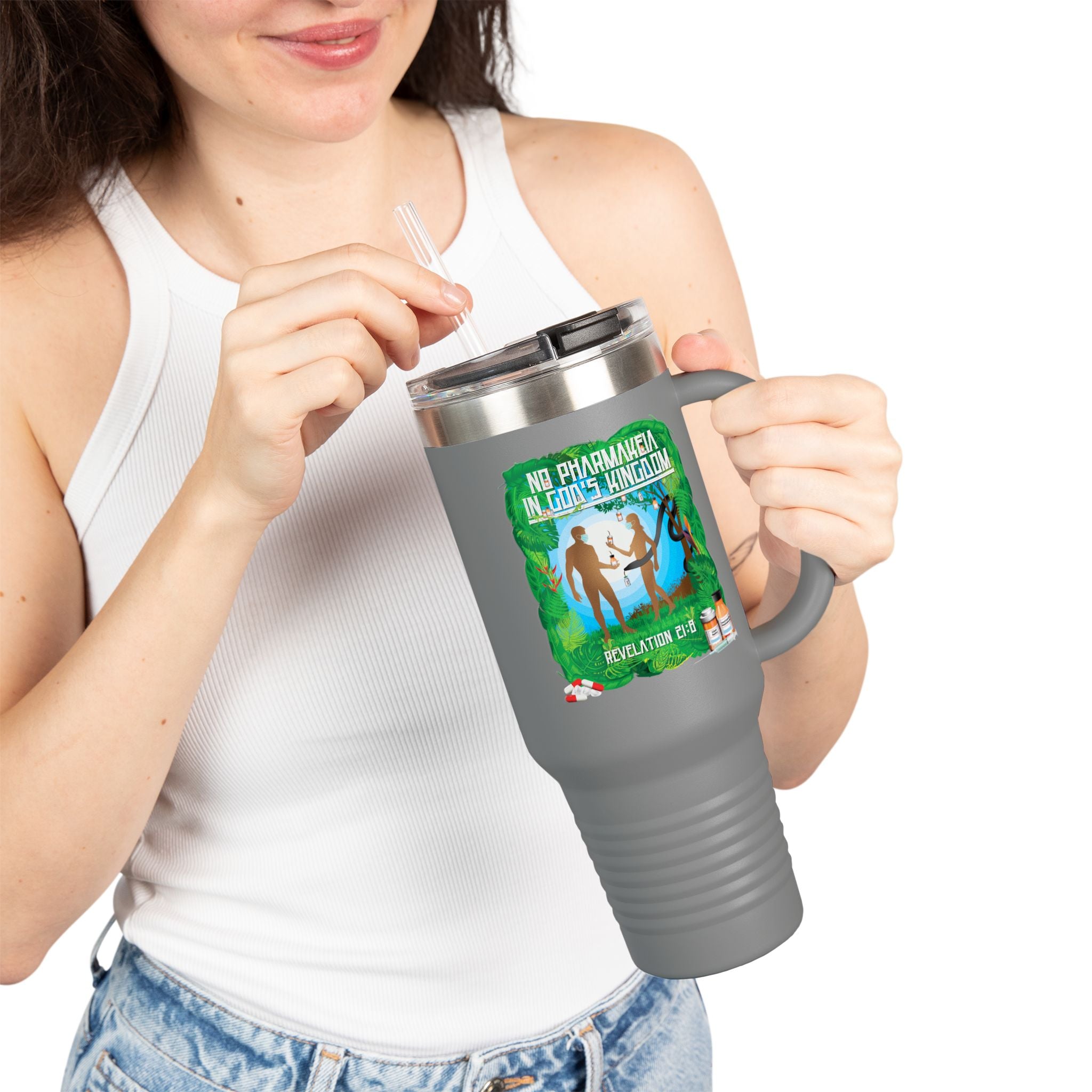 No Pharmakeia in God's Kingdom - 40oz Insulated Travel Mug