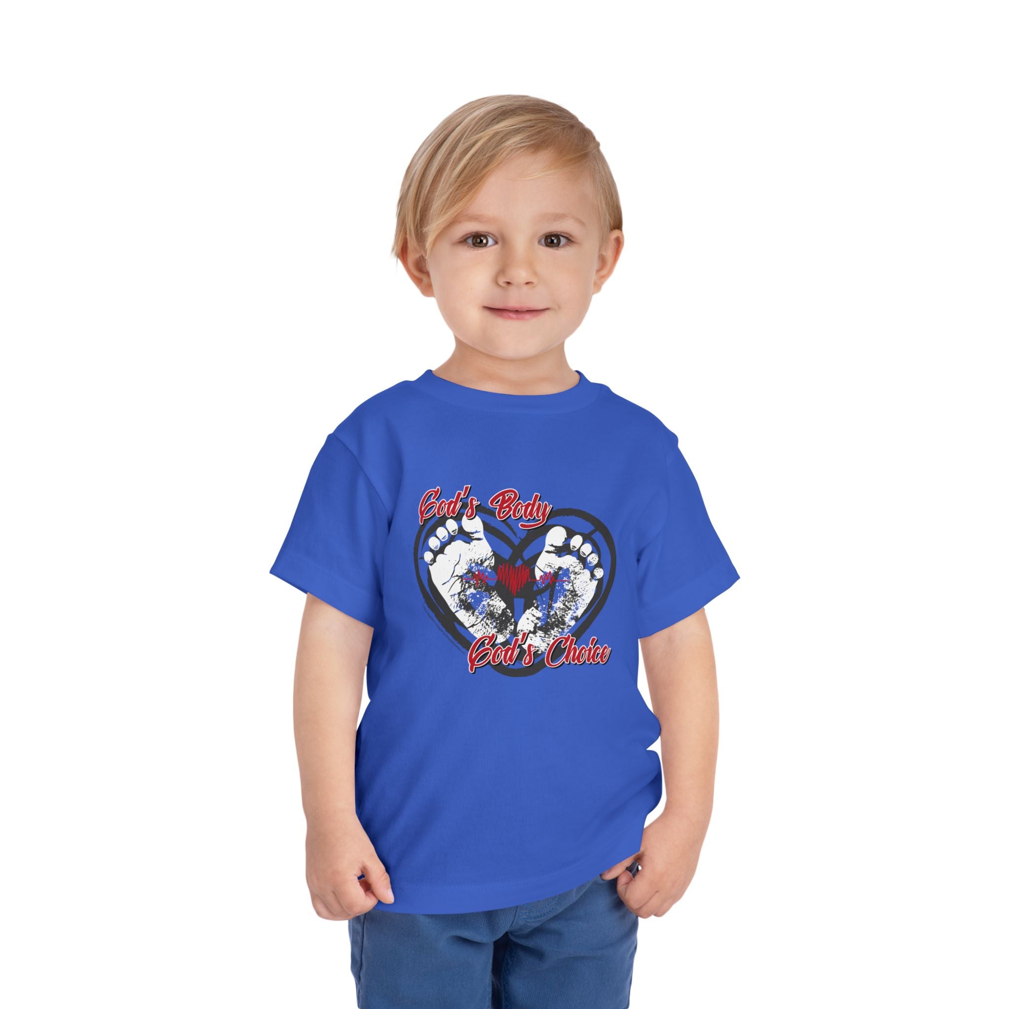 God's Body, God's Choice - Toddler Soft Cotton Short Sleeve T-Shirt