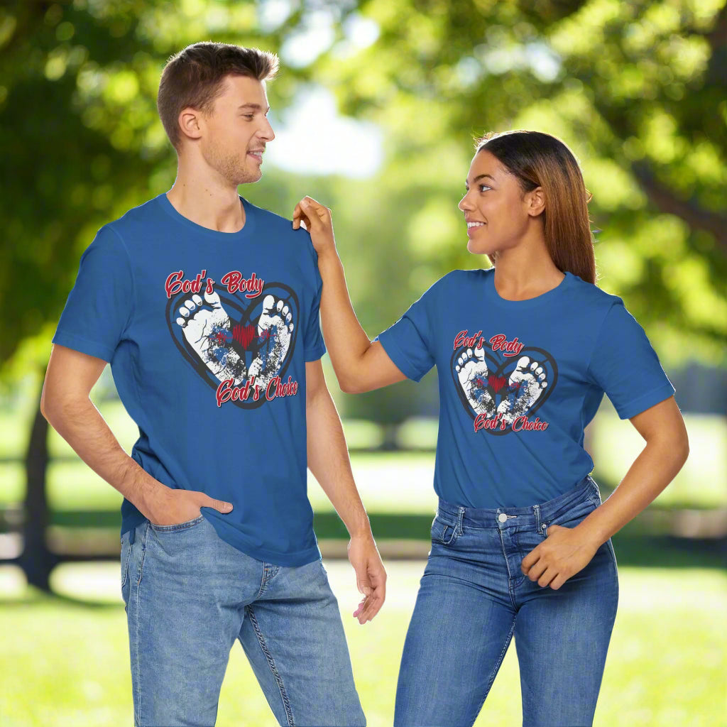 God's Body, God's Choice - Unisex Soft Cotton Short Sleeve T-Shirt