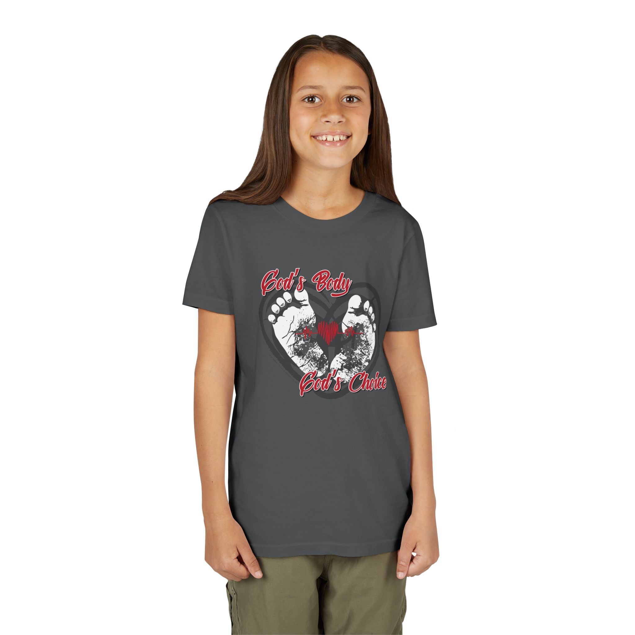 God's Body, God's Choice - Youth Soft Cotton Short Sleeve T-Shirt