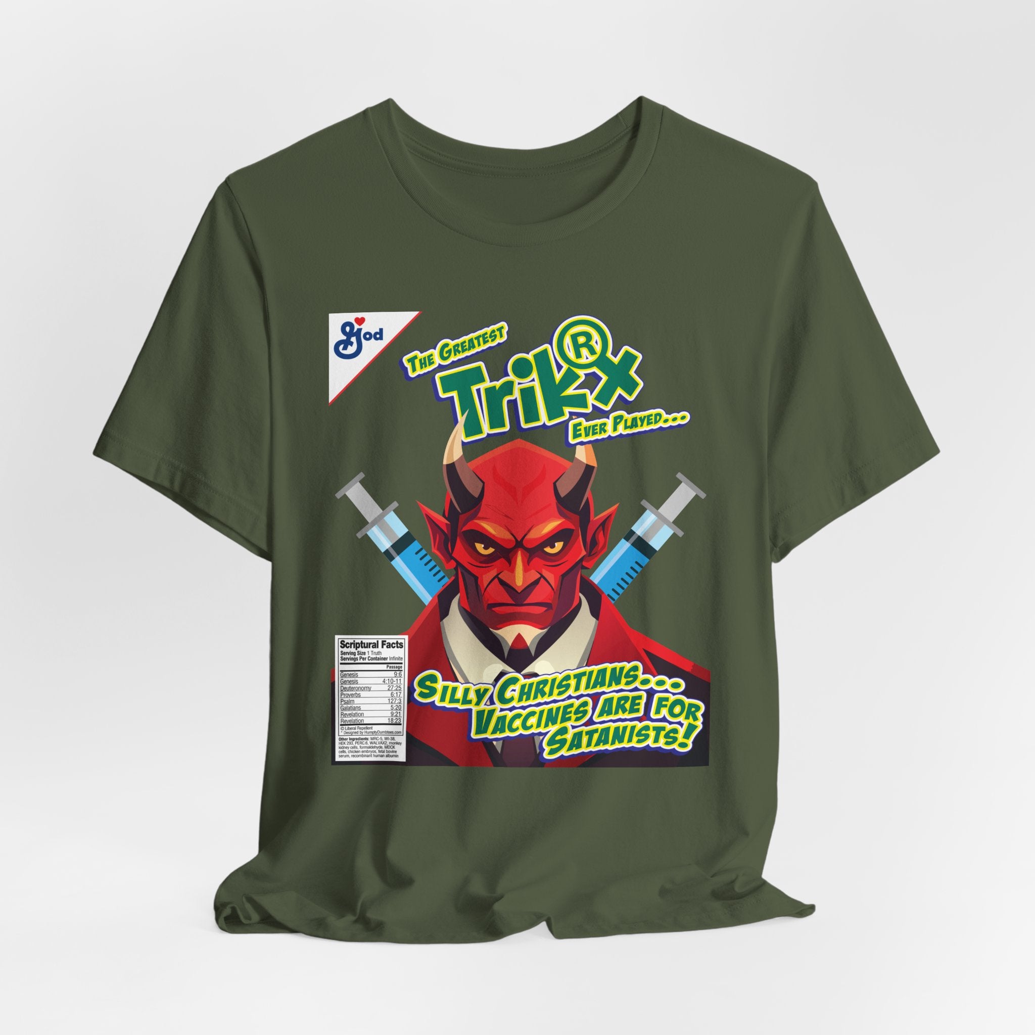 Silly Christians, Vaccines are for Satanists - Unisex Soft Cotton Short Sleeve T-Shirt