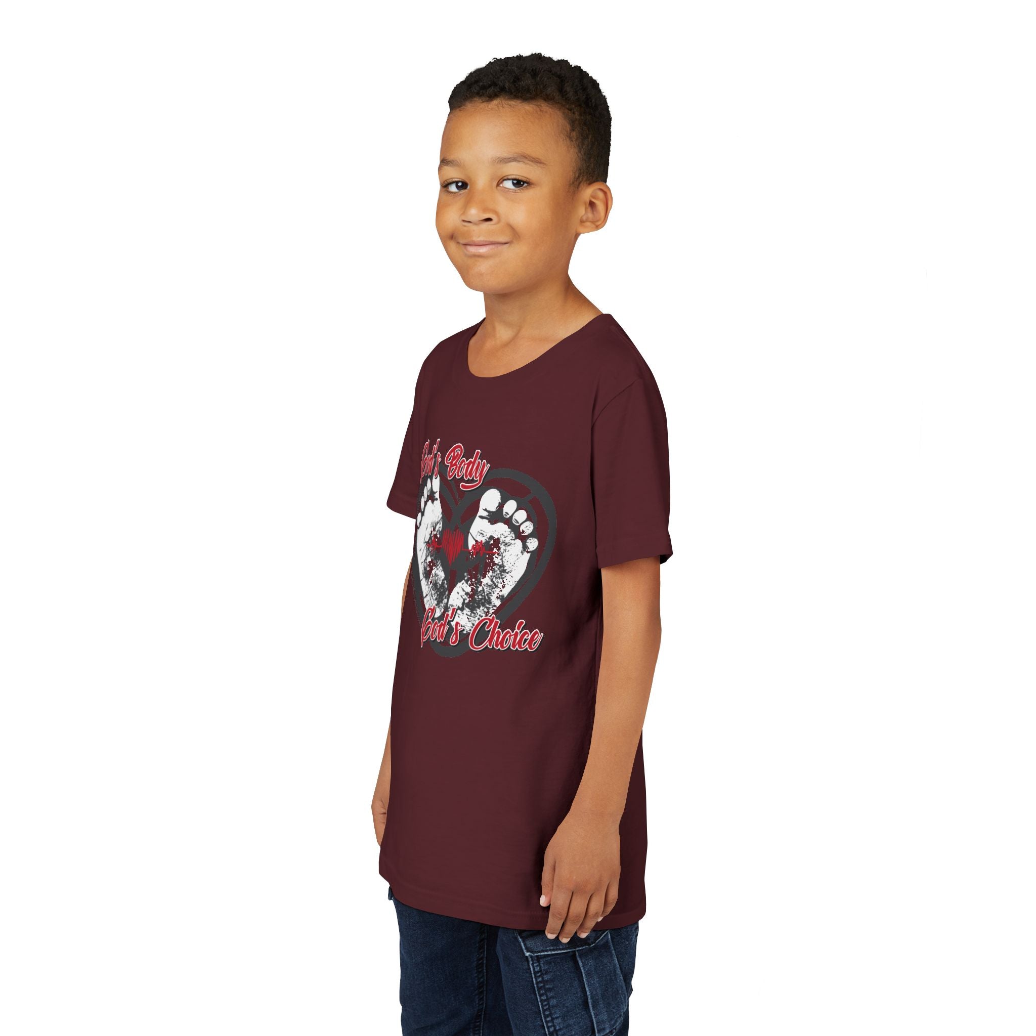 God's Body, God's Choice - Youth Soft Cotton Short Sleeve T-Shirt