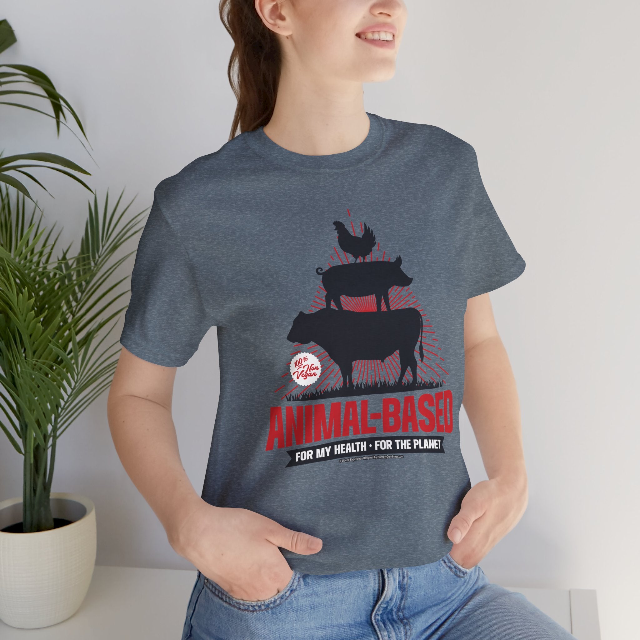 Animal-Based For My Health, For The Planet - Unisex Soft Cotton Short Sleeve T-Shirt
