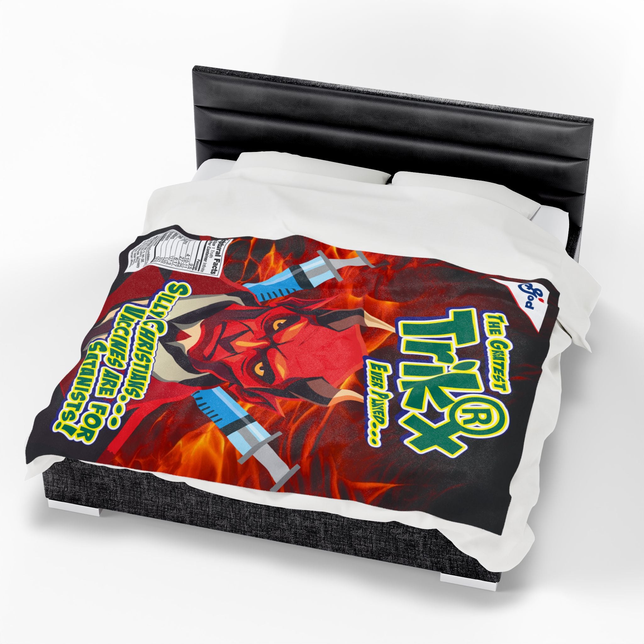 Silly Christians, Vaccines are for Satanists - Eco-Friendly Velveteen Plush Blanket