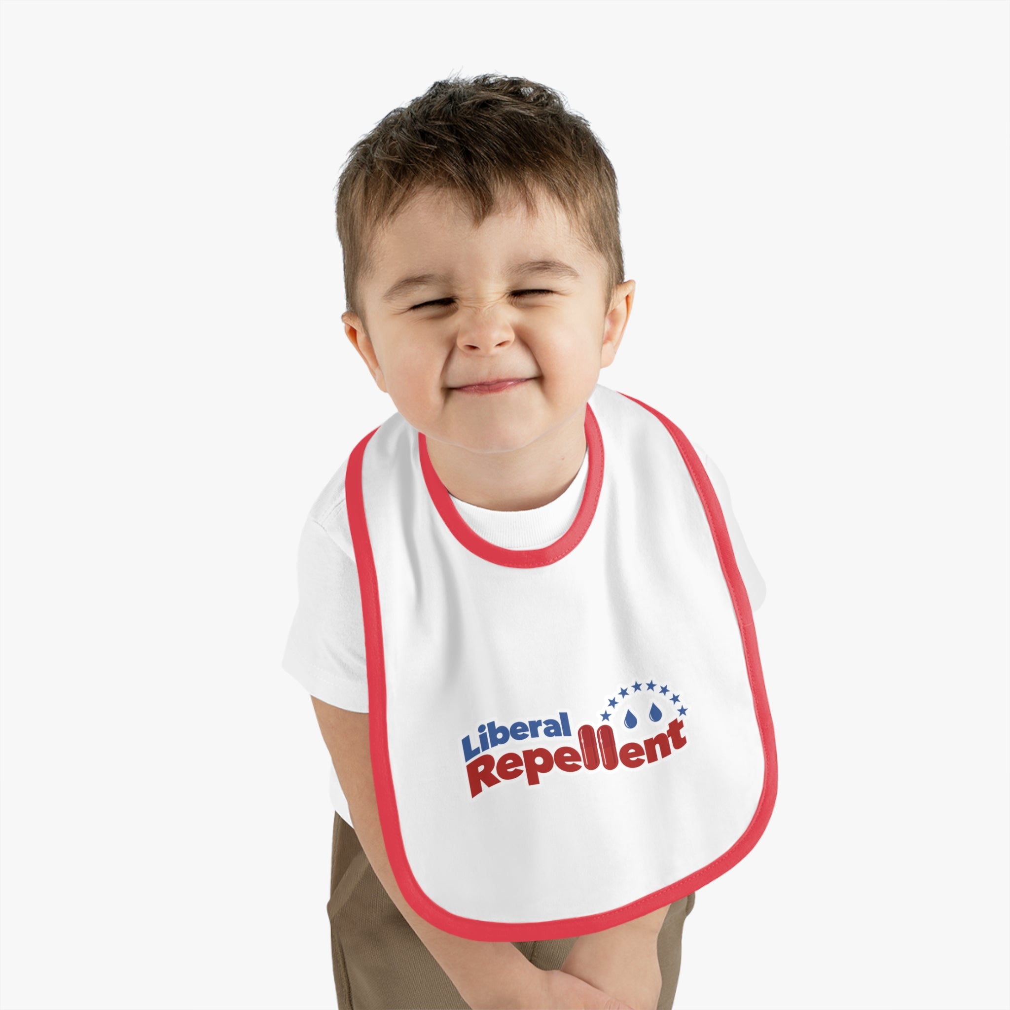 Liberal Repellent - Infant Soft Cotton Bib with Contrast Trim