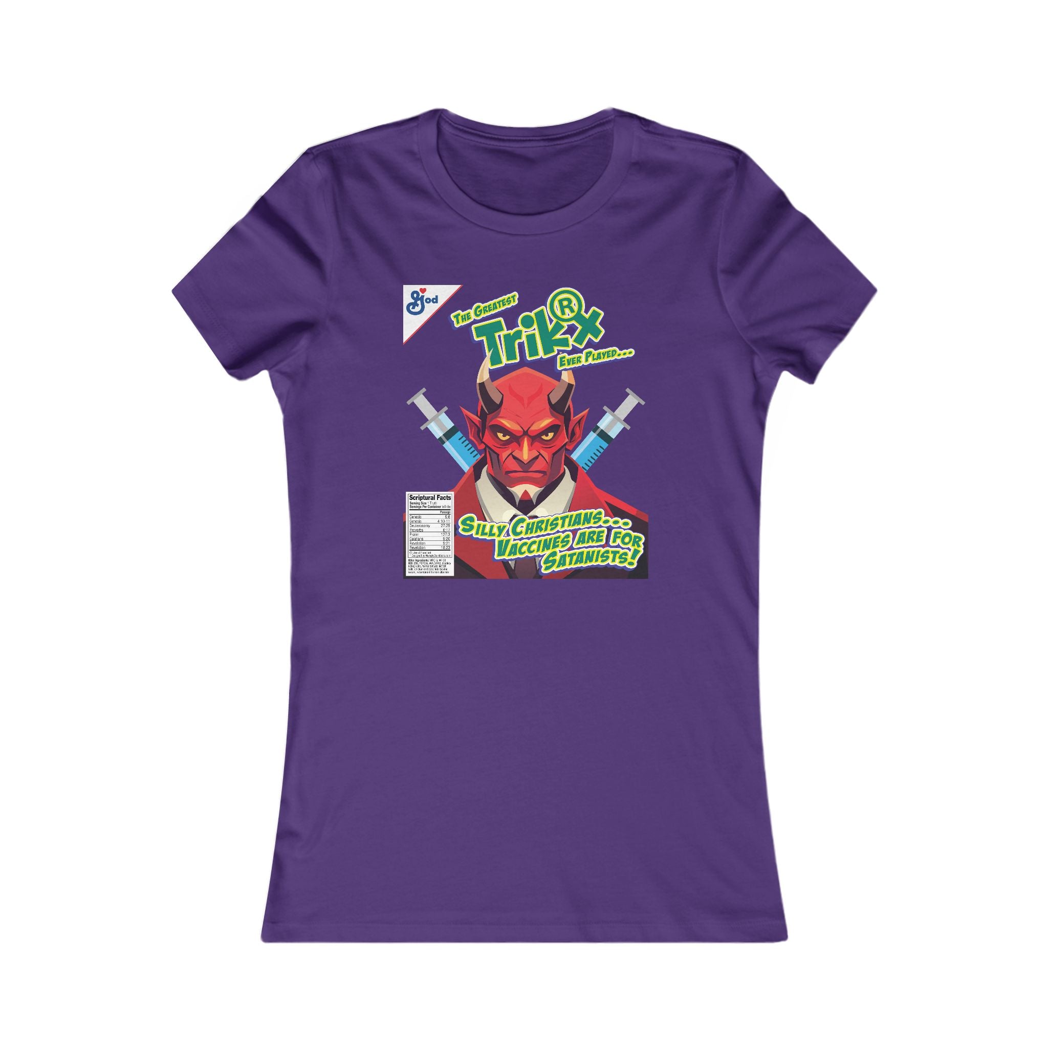 Silly Christians, Vaccines are for Satanists - Ladies Soft Cotton Cap Sleeve T-Shirt