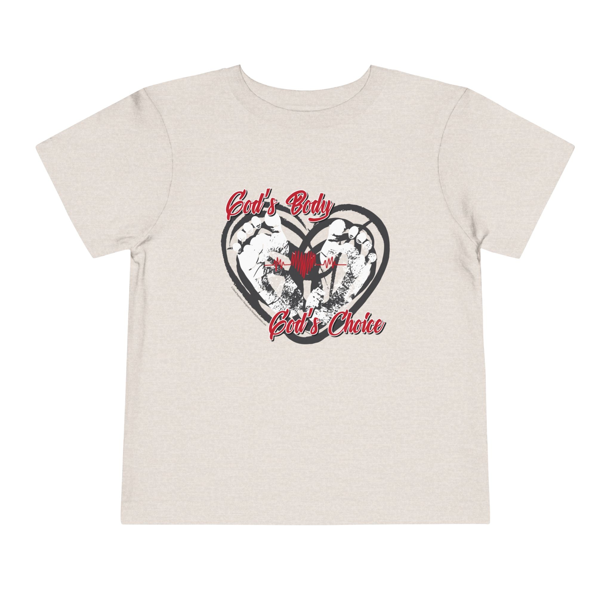 God's Body, God's Choice - Toddler Soft Cotton Short Sleeve T-Shirt
