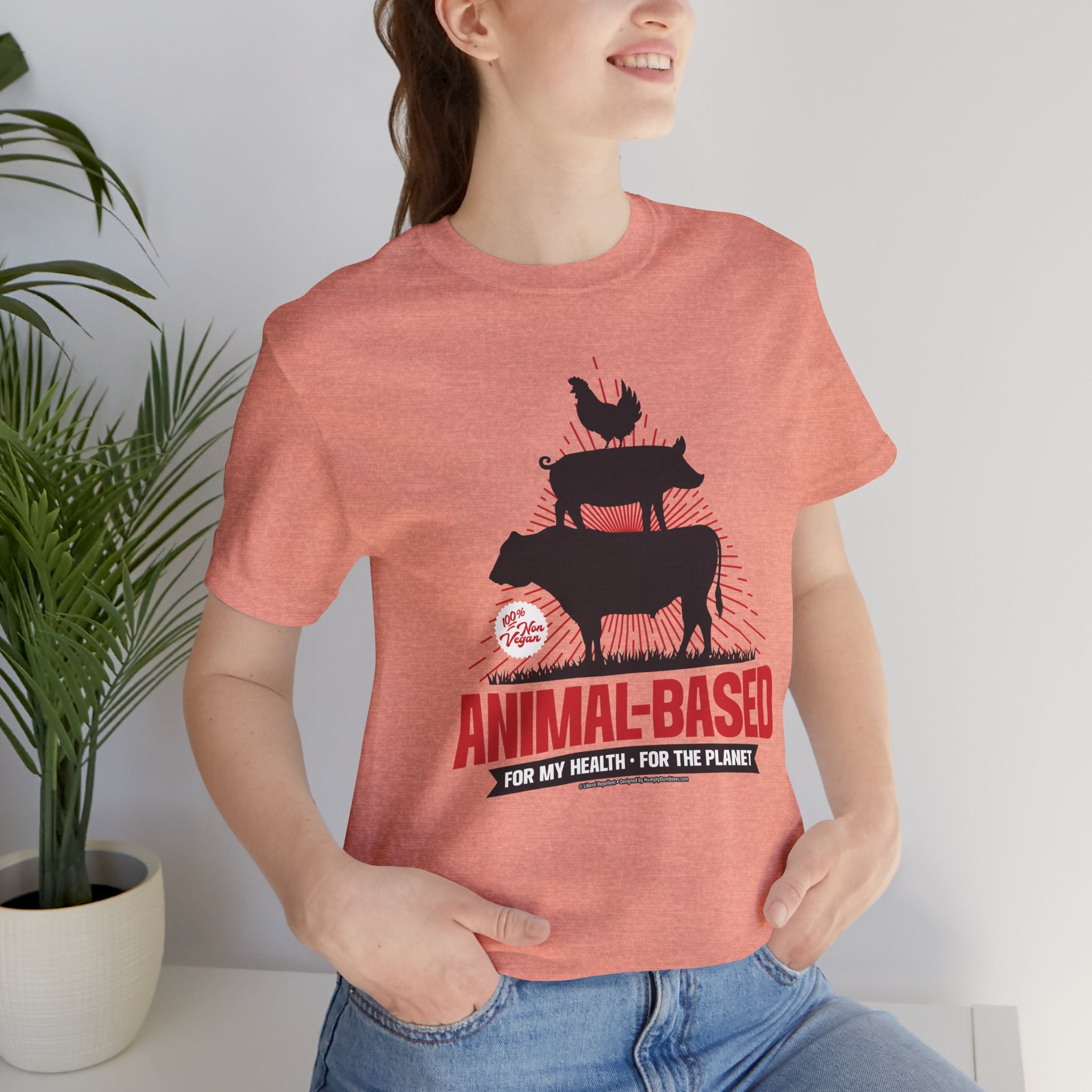 Animal-Based For My Health, For The Planet - Unisex Soft Cotton Short Sleeve T-Shirt