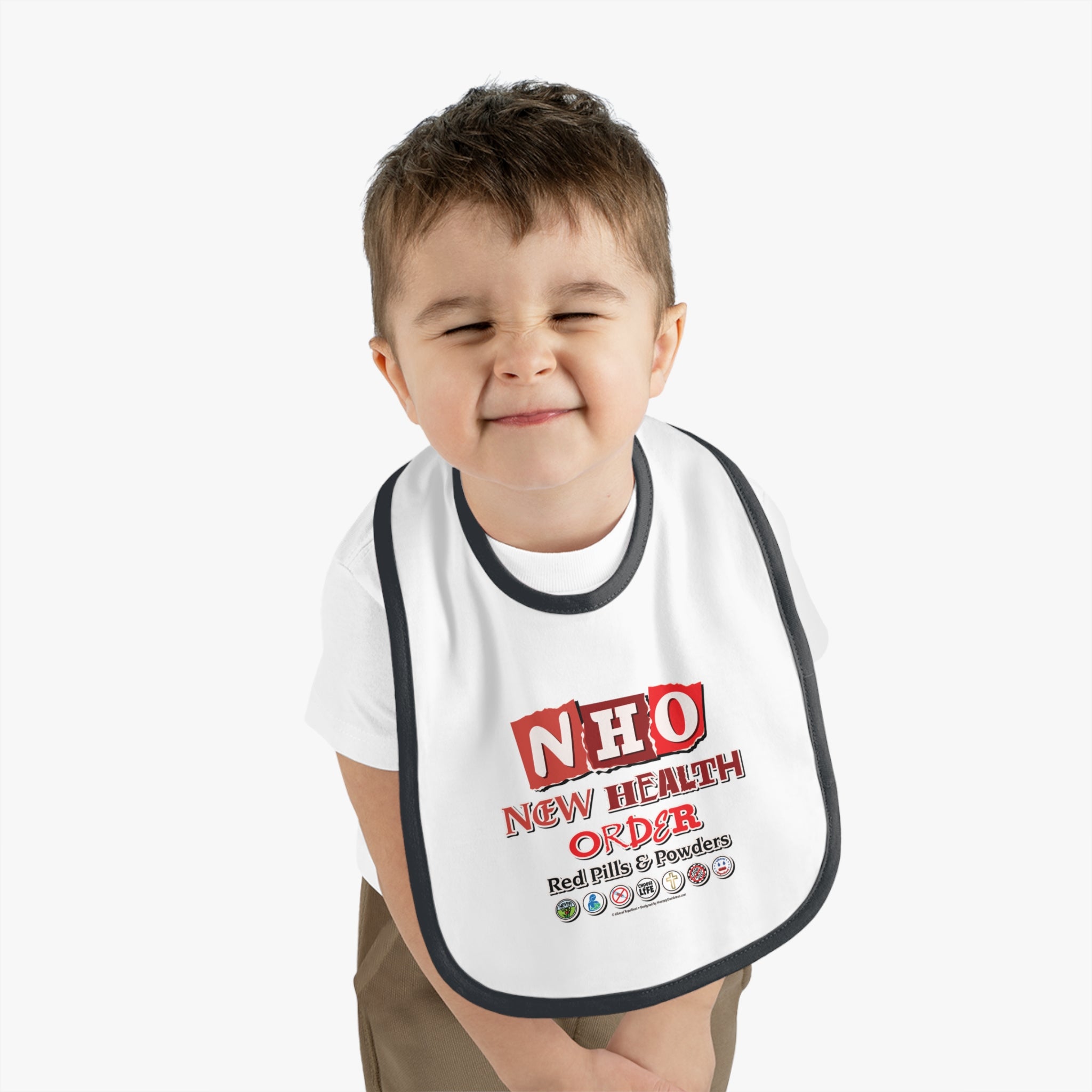 New Health Order - Infant Soft Cotton Bib with Contrast Trim