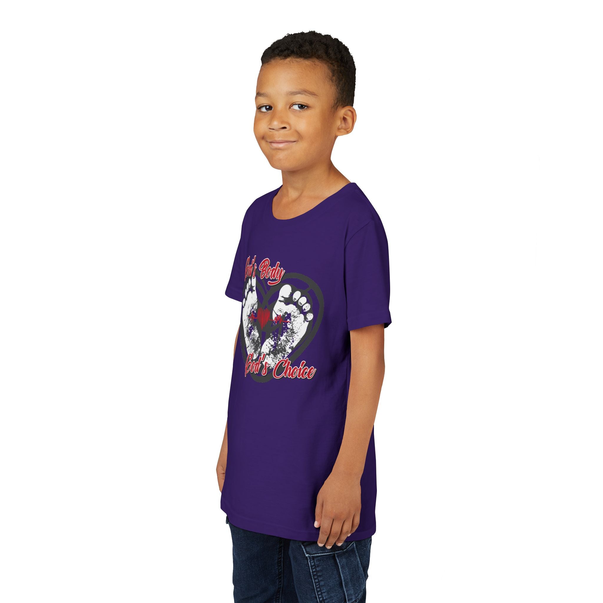 God's Body, God's Choice - Youth Soft Cotton Short Sleeve T-Shirt