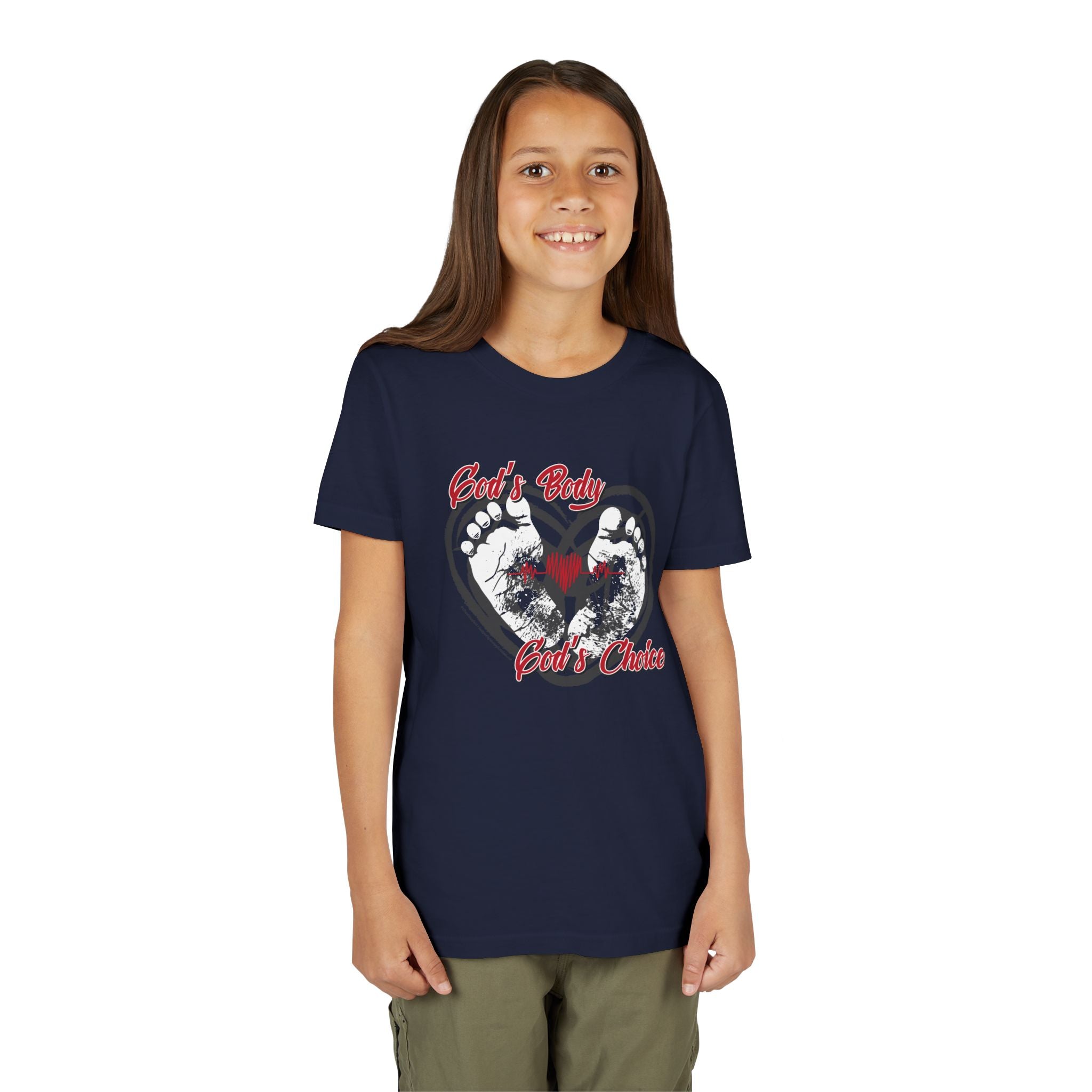 God's Body, God's Choice - Youth Soft Cotton Short Sleeve T-Shirt