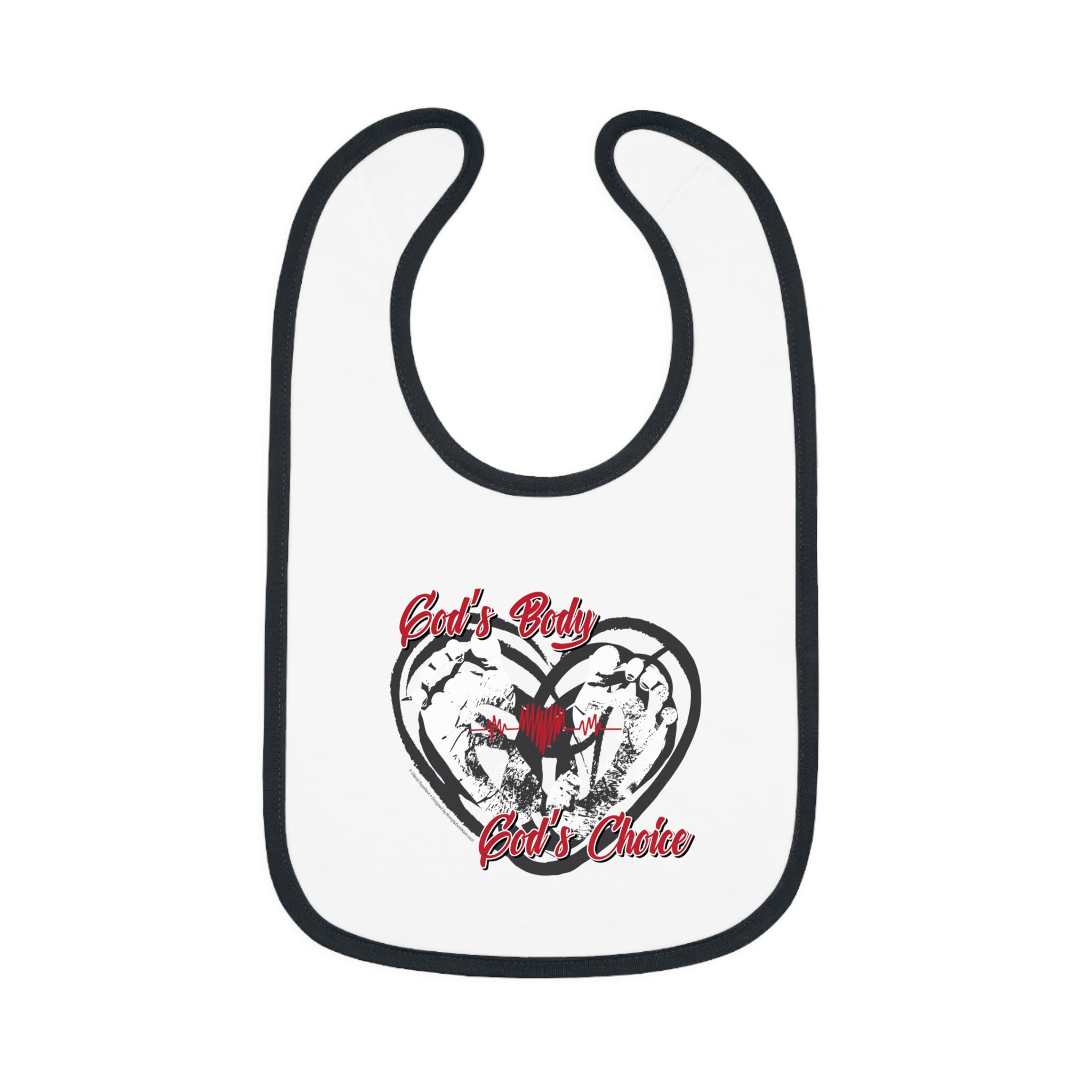 God's Body, God's Choice - Infant Soft Cotton Bib with Contrast Trim
