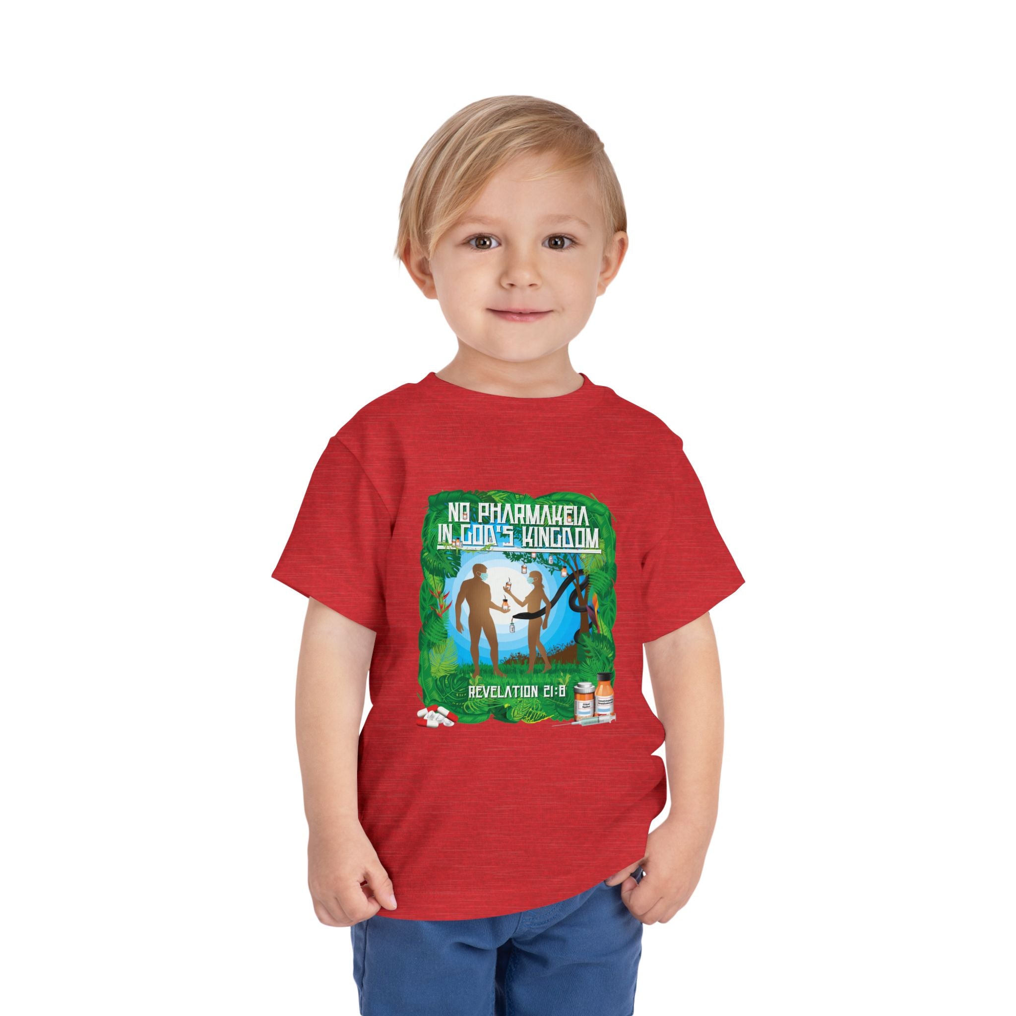 No Pharmakeia in God's Kingdom - Toddler Soft Cotton Short Sleeve T-Shirt