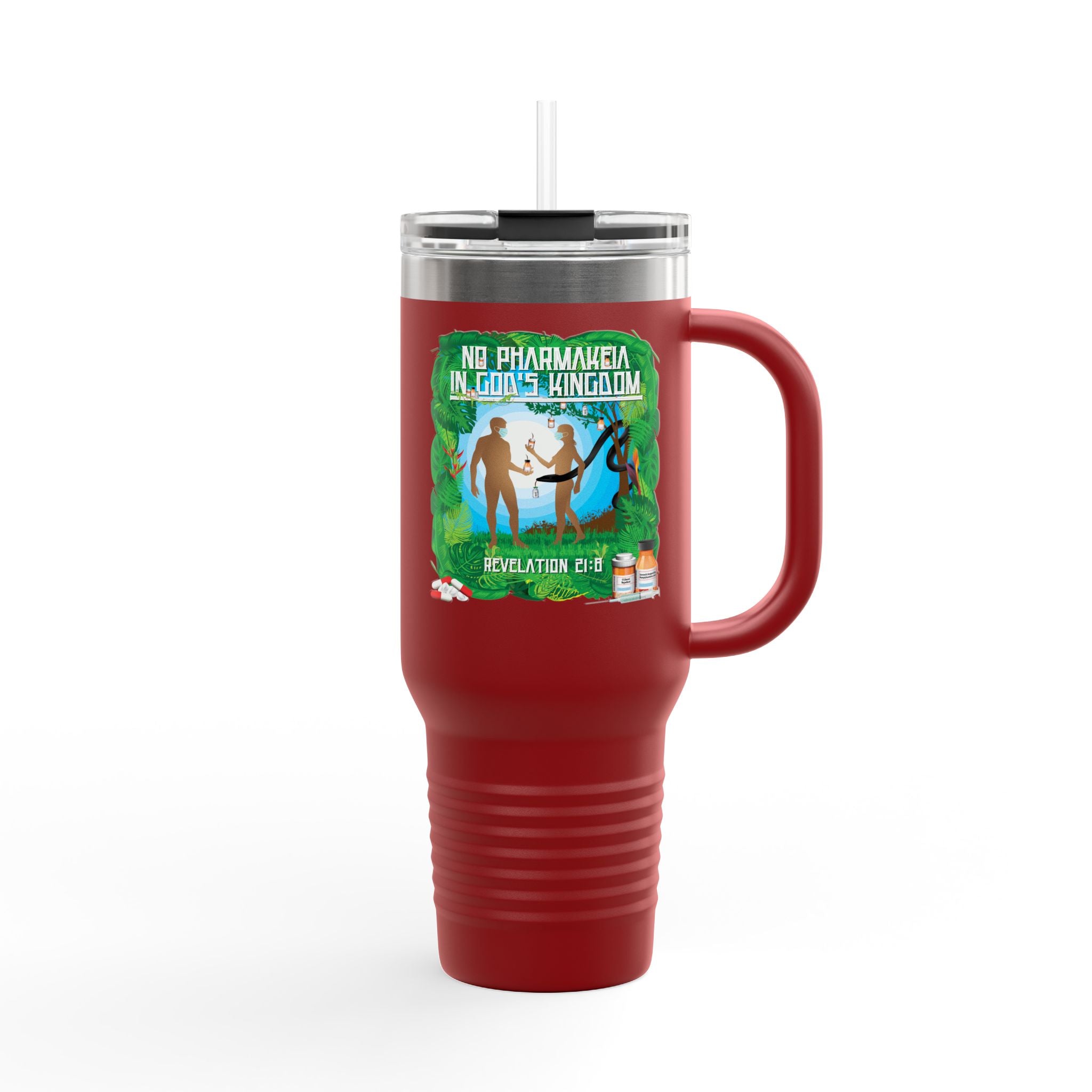 No Pharmakeia in God's Kingdom - 40oz Insulated Travel Mug