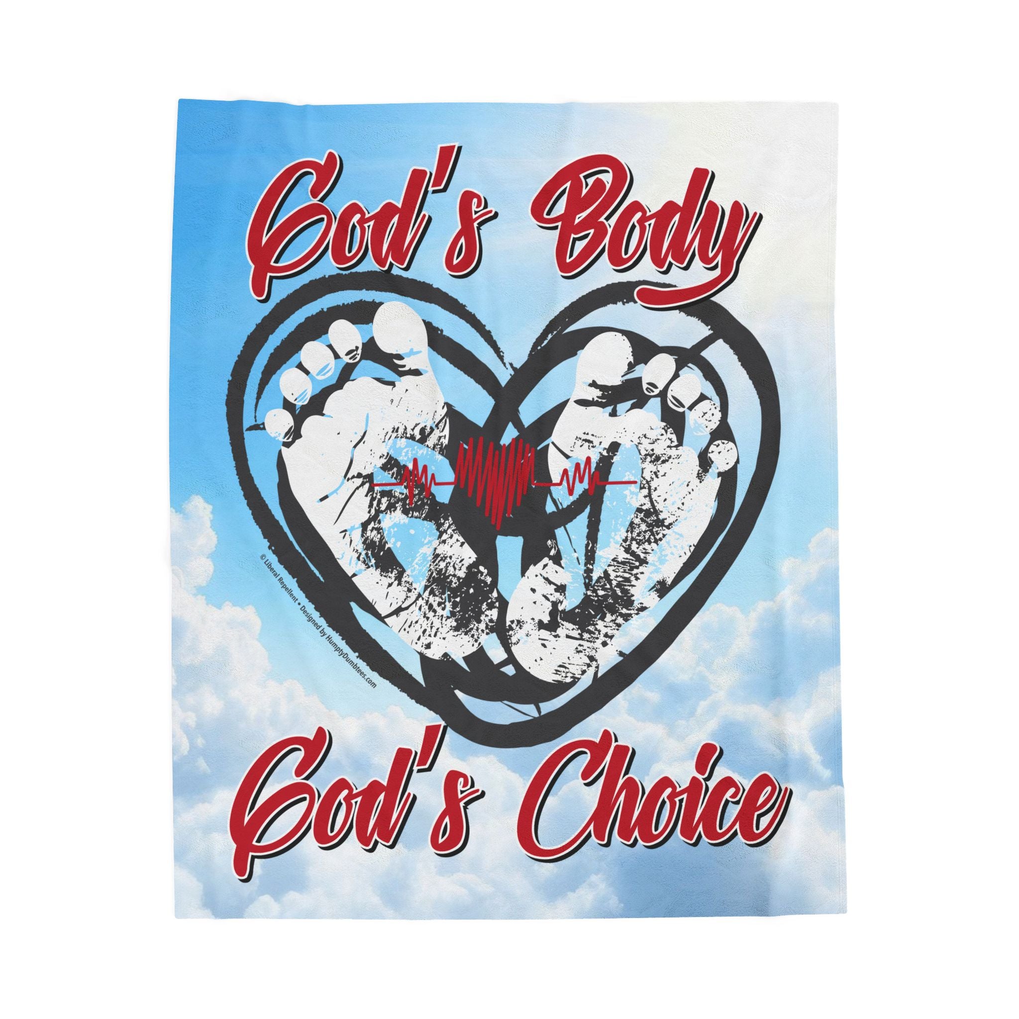 God's Body, God's Choice - Eco-Friendly Velveteen Plush Blanket