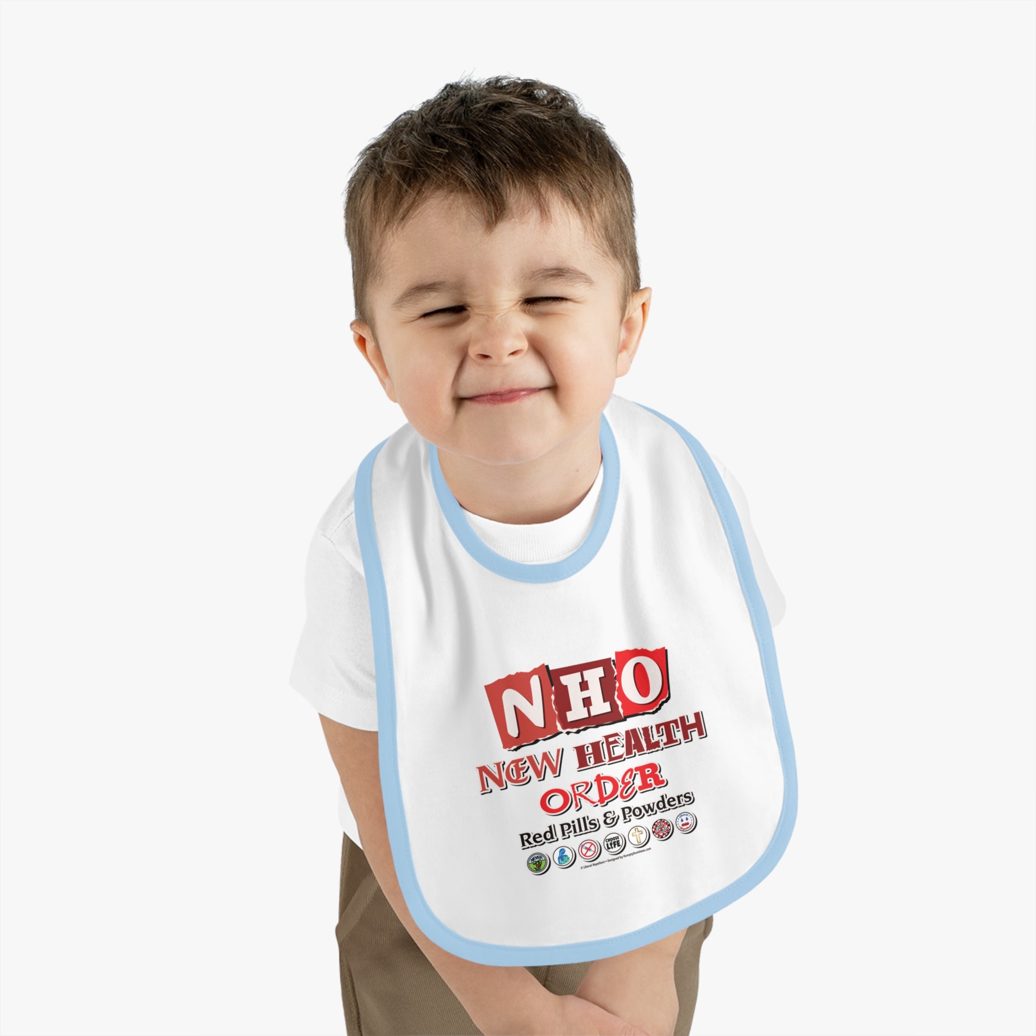 New Health Order - Infant Soft Cotton Bib with Contrast Trim