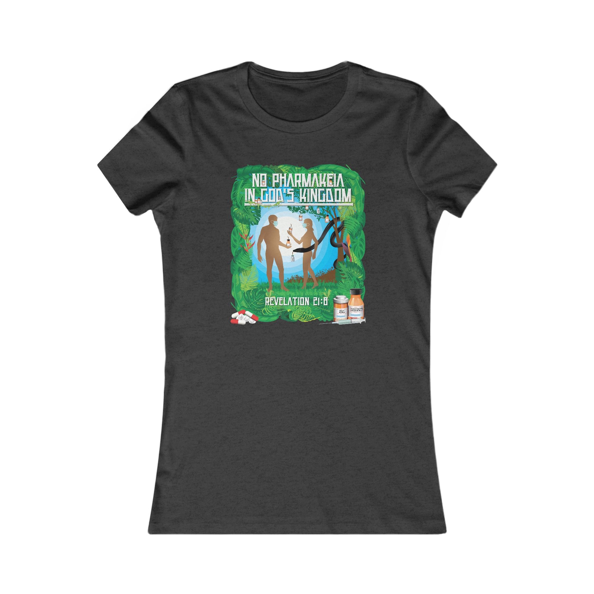 No Pharmakeia in God's Kingdom - Ladies Soft Cotton Cap Sleeve T-Shirt