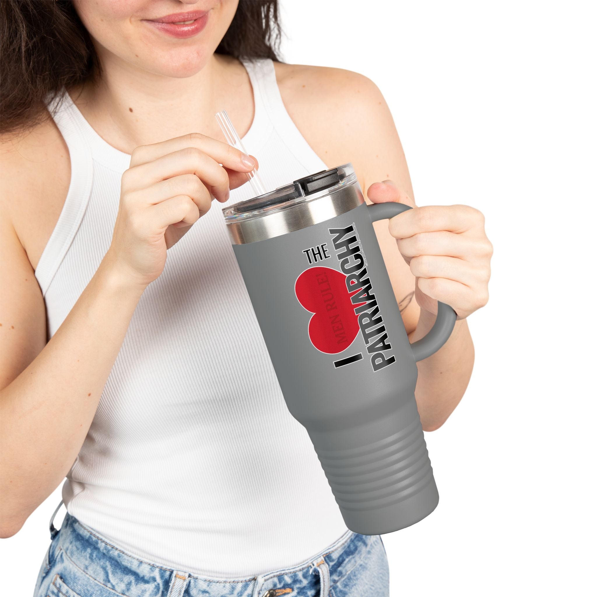 I Heart the Patriarchy - 40oz Insulated Travel Mug