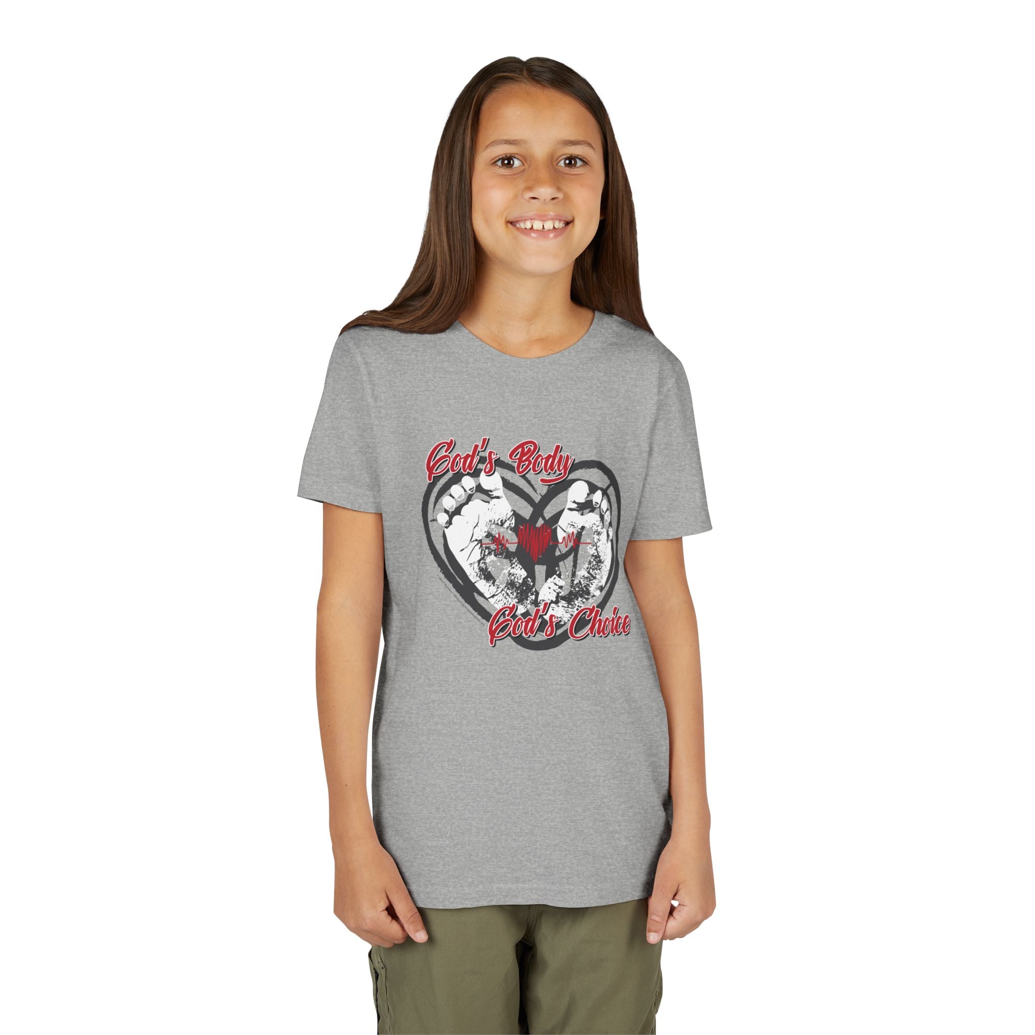 God's Body, God's Choice - Youth Soft Cotton Short Sleeve T-Shirt