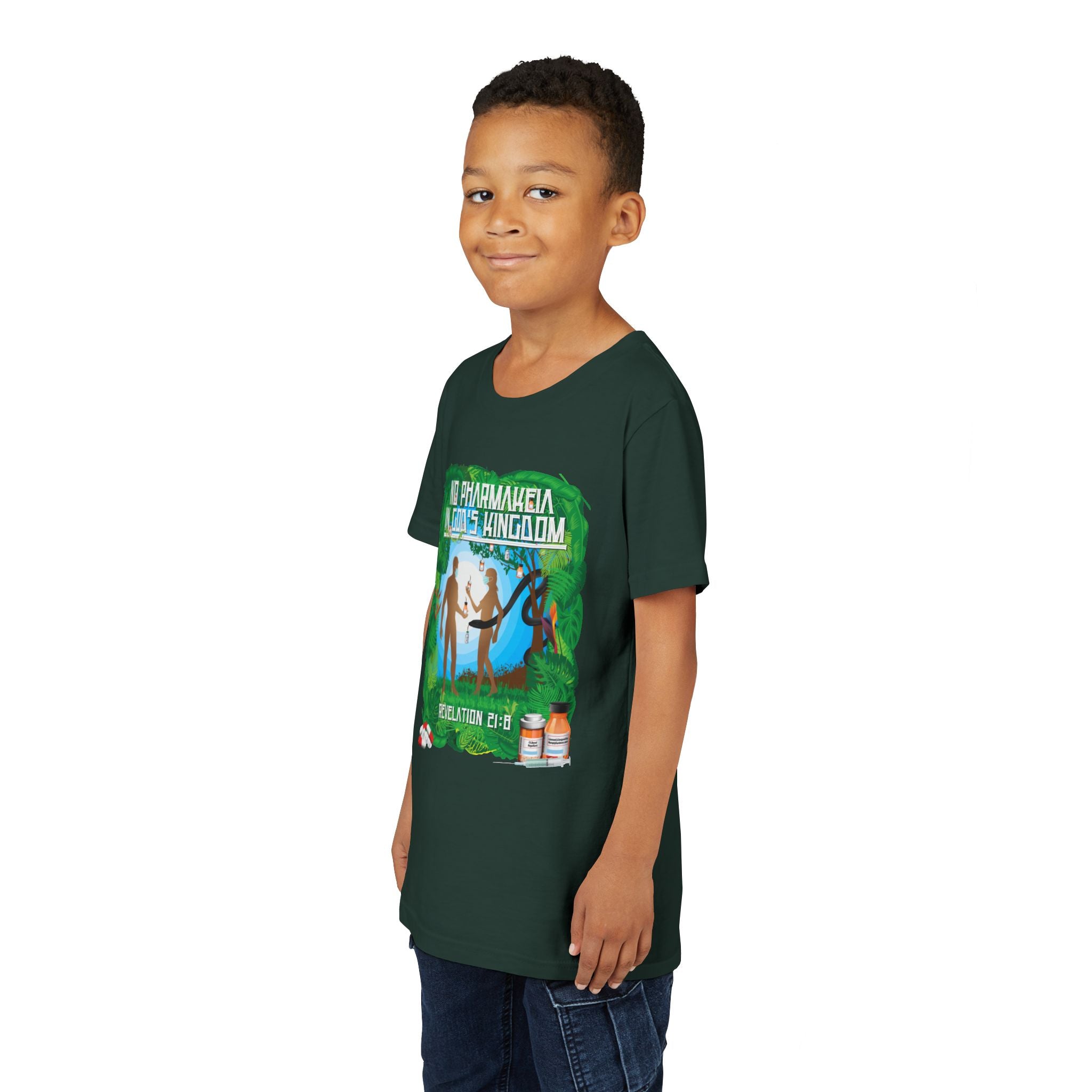 No Pharmakeia in God's Kingdom - Youth Soft Cotton Short Sleeve T-Shirt