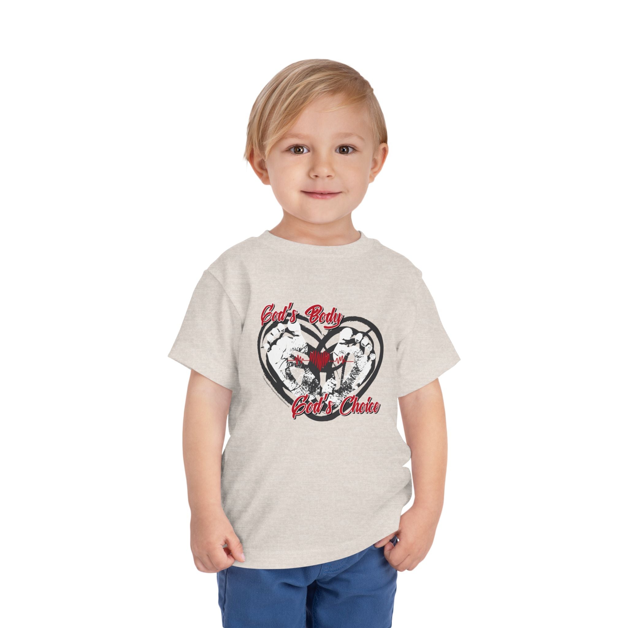 God's Body, God's Choice - Toddler Soft Cotton Short Sleeve T-Shirt