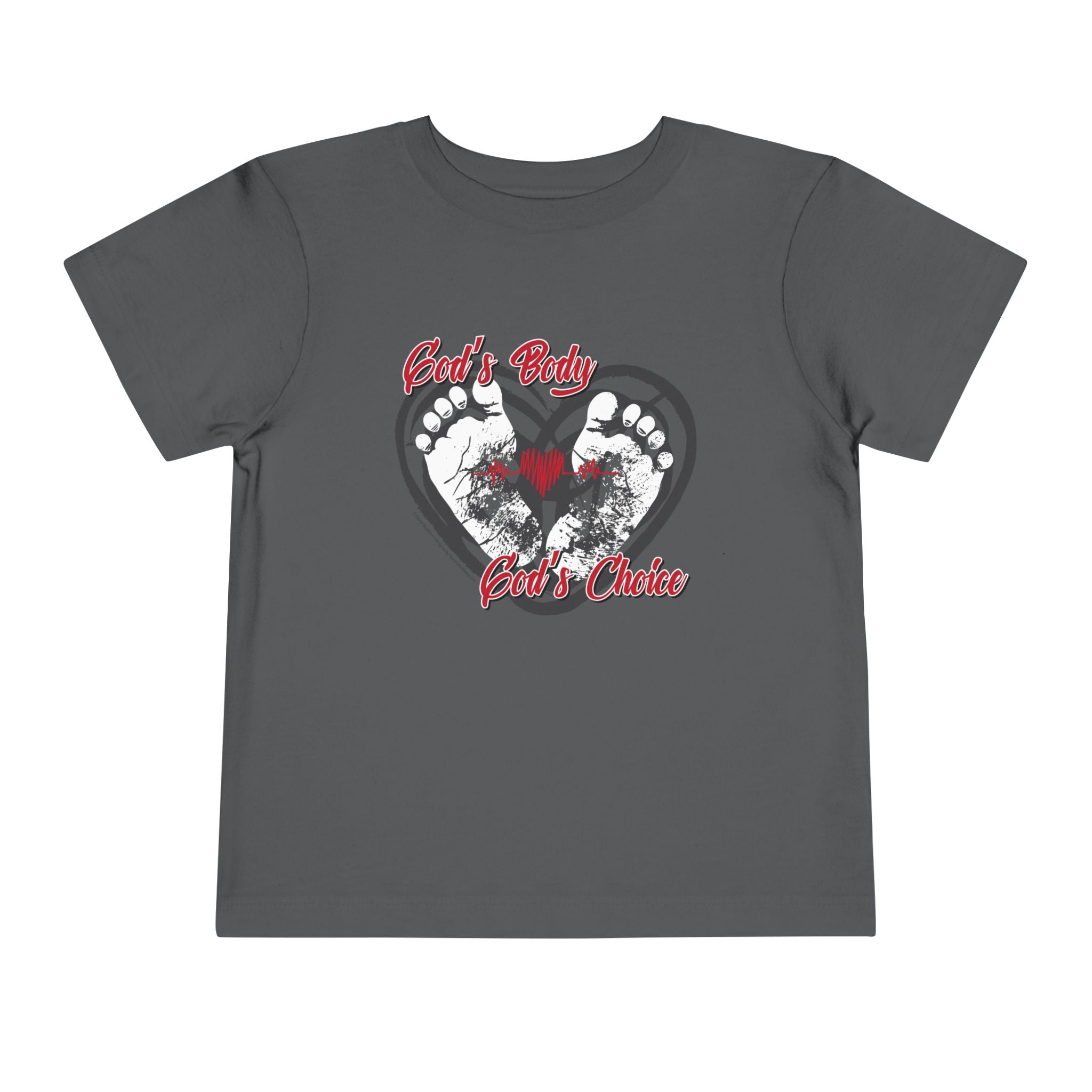 God's Body, God's Choice - Toddler Soft Cotton Short Sleeve T-Shirt