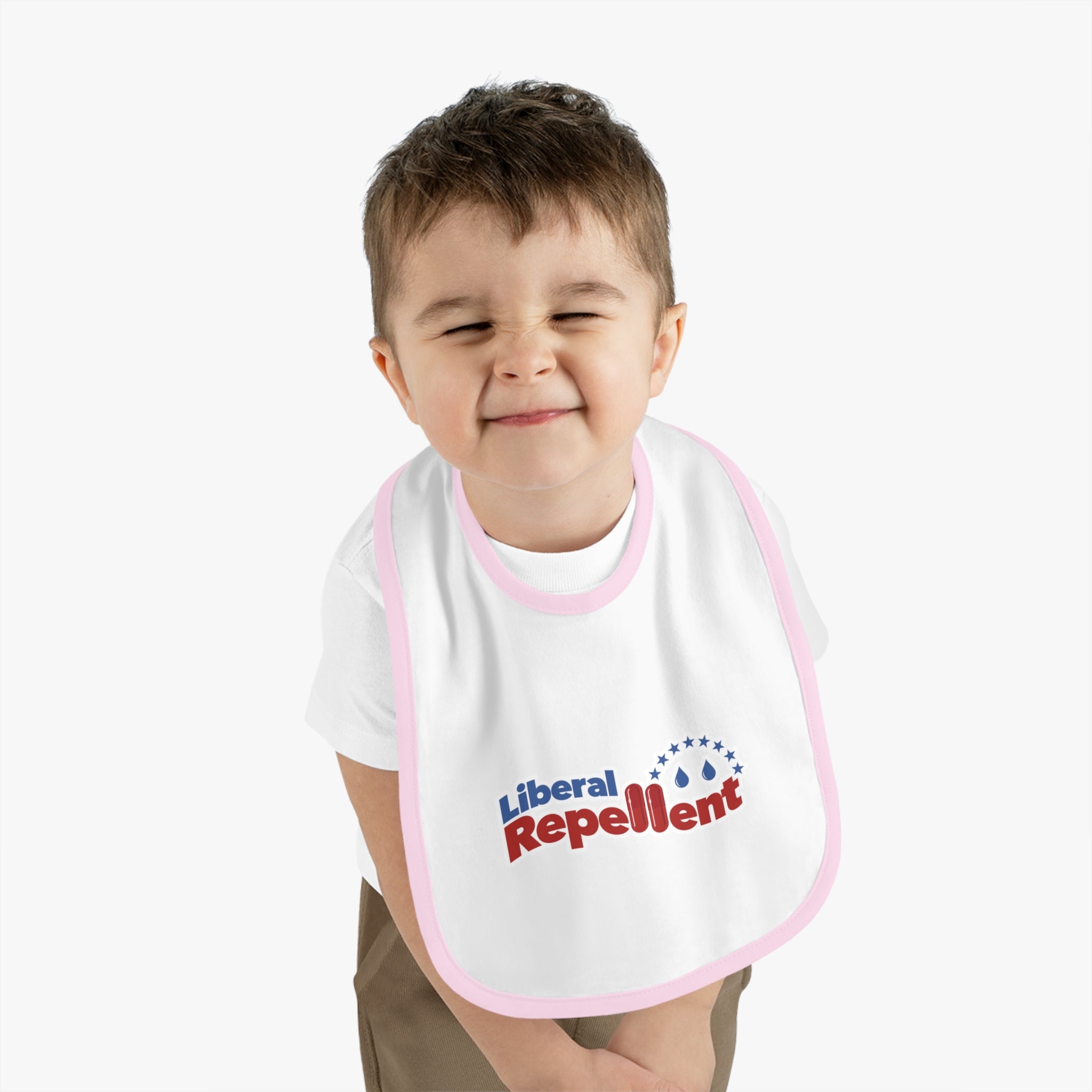 Liberal Repellent - Infant Soft Cotton Bib with Contrast Trim