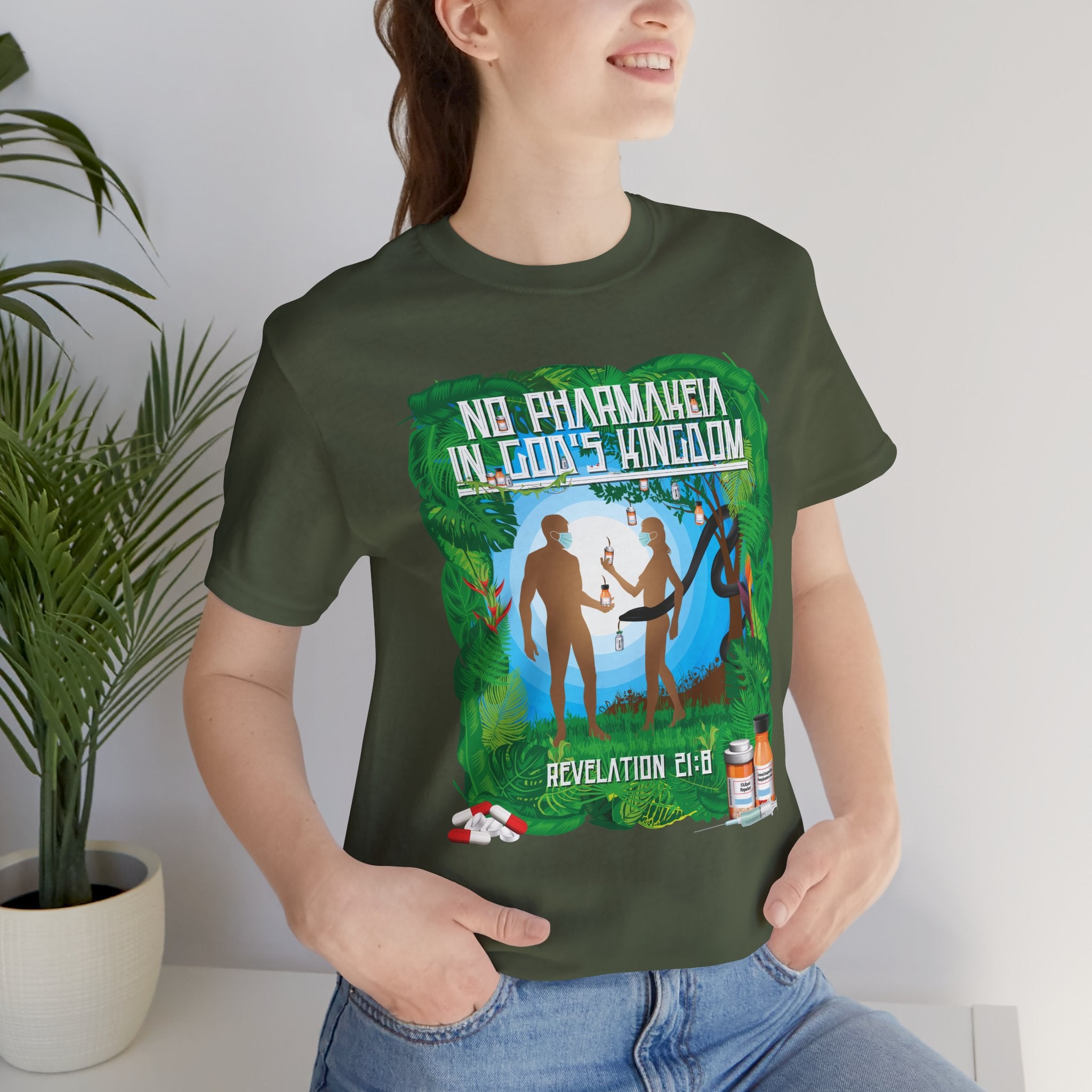 No Pharmakeia in God's Kingdom - Unisex Soft Cotton Short Sleeve T-Shirt