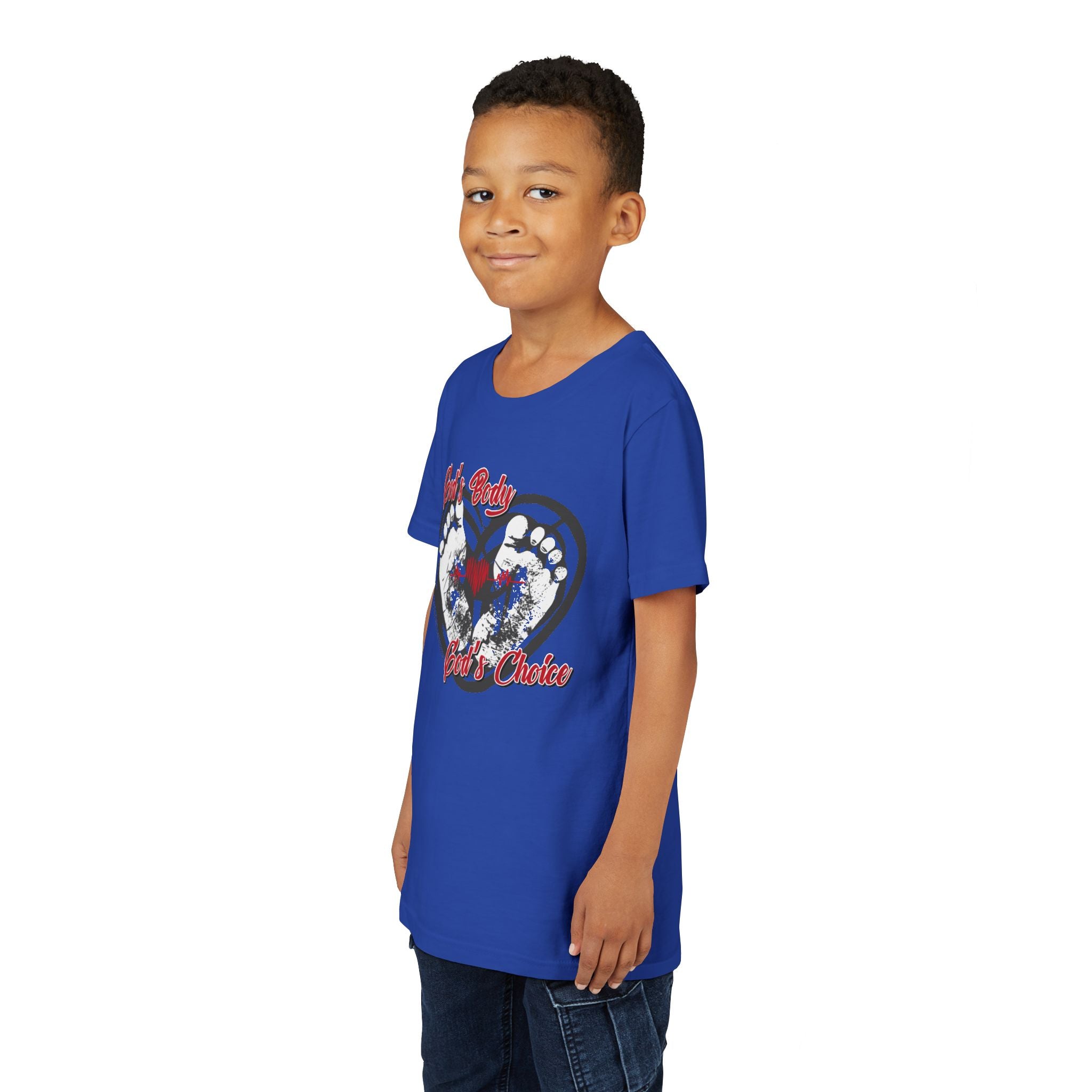 God's Body, God's Choice - Youth Soft Cotton Short Sleeve T-Shirt