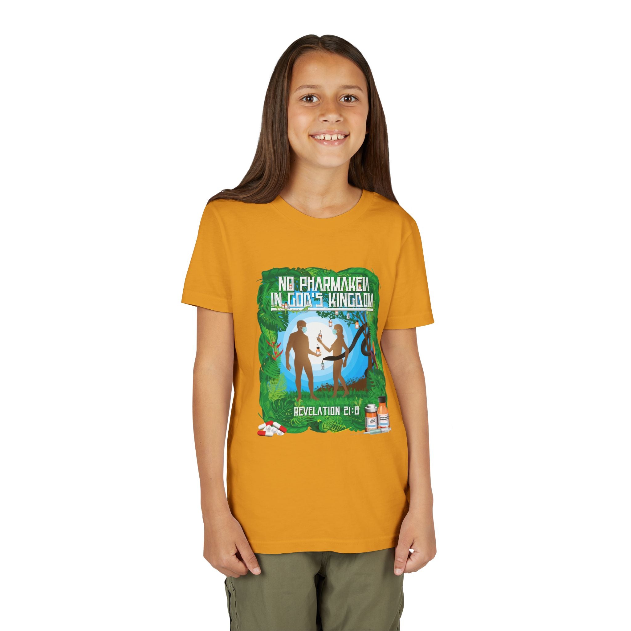 No Pharmakeia in God's Kingdom - Youth Soft Cotton Short Sleeve T-Shirt